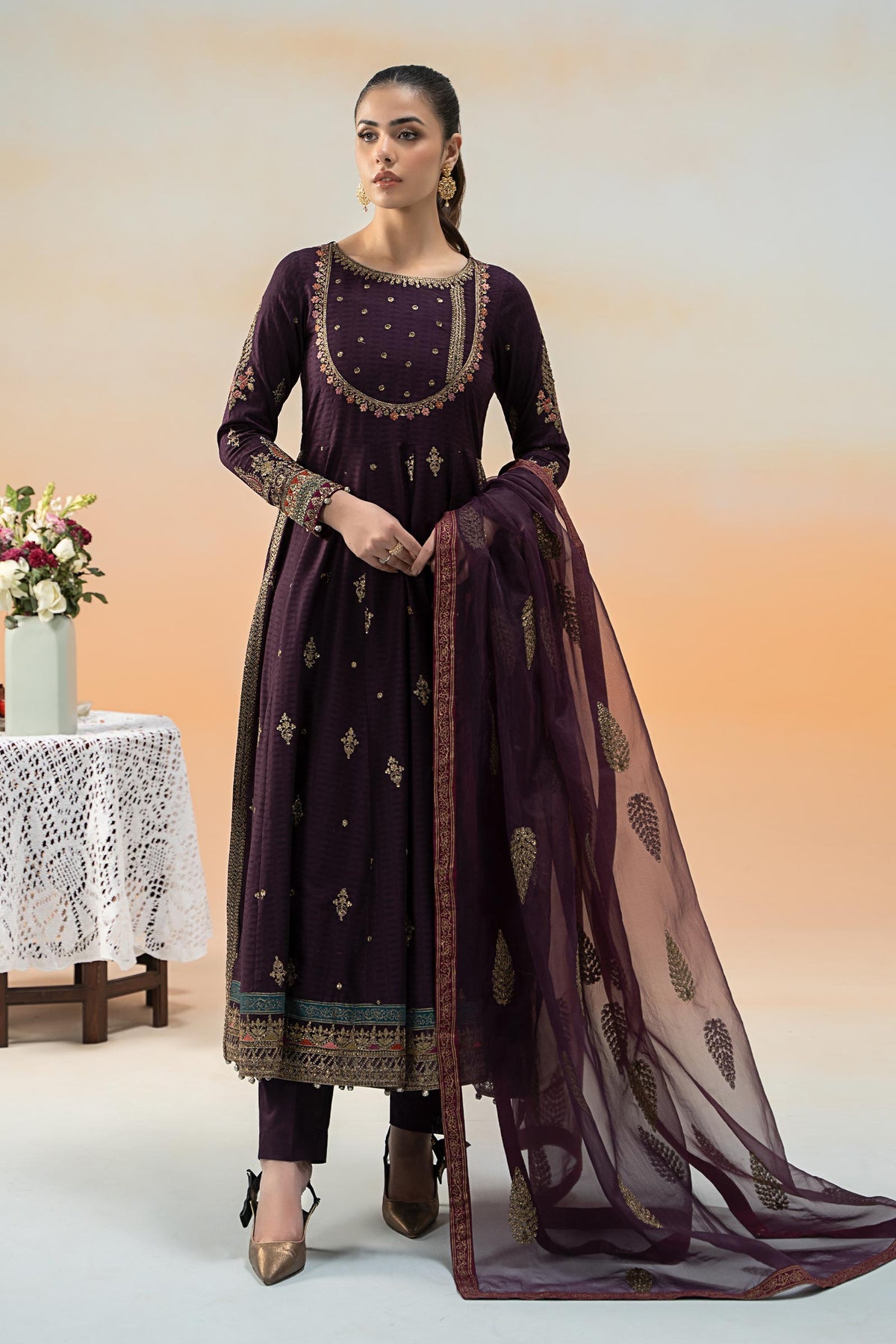Maria B | Formal Wears | DW-EF25-68 XS Plum Lawn