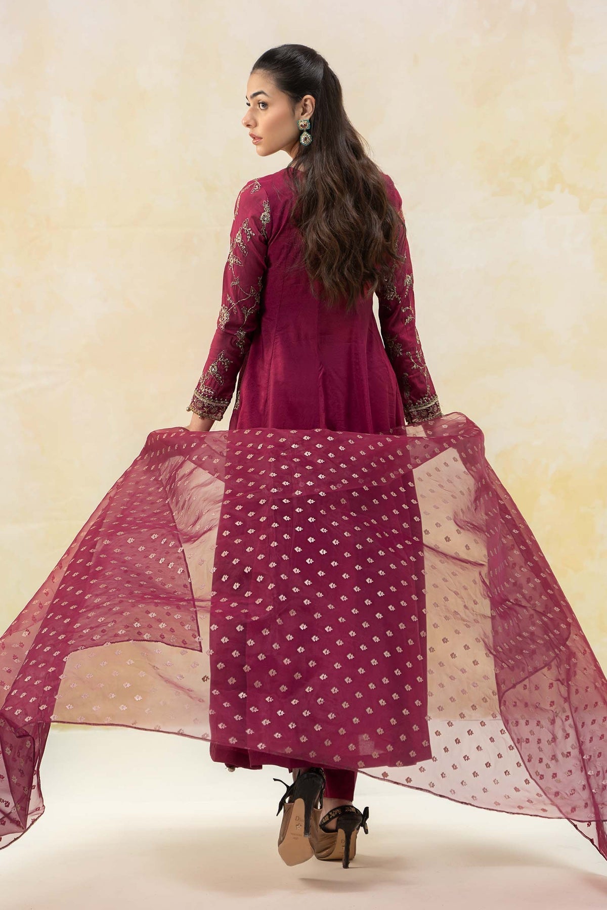 Maria B | Formal Wears | DW-EF25-78 S Magenta Paper Cotton