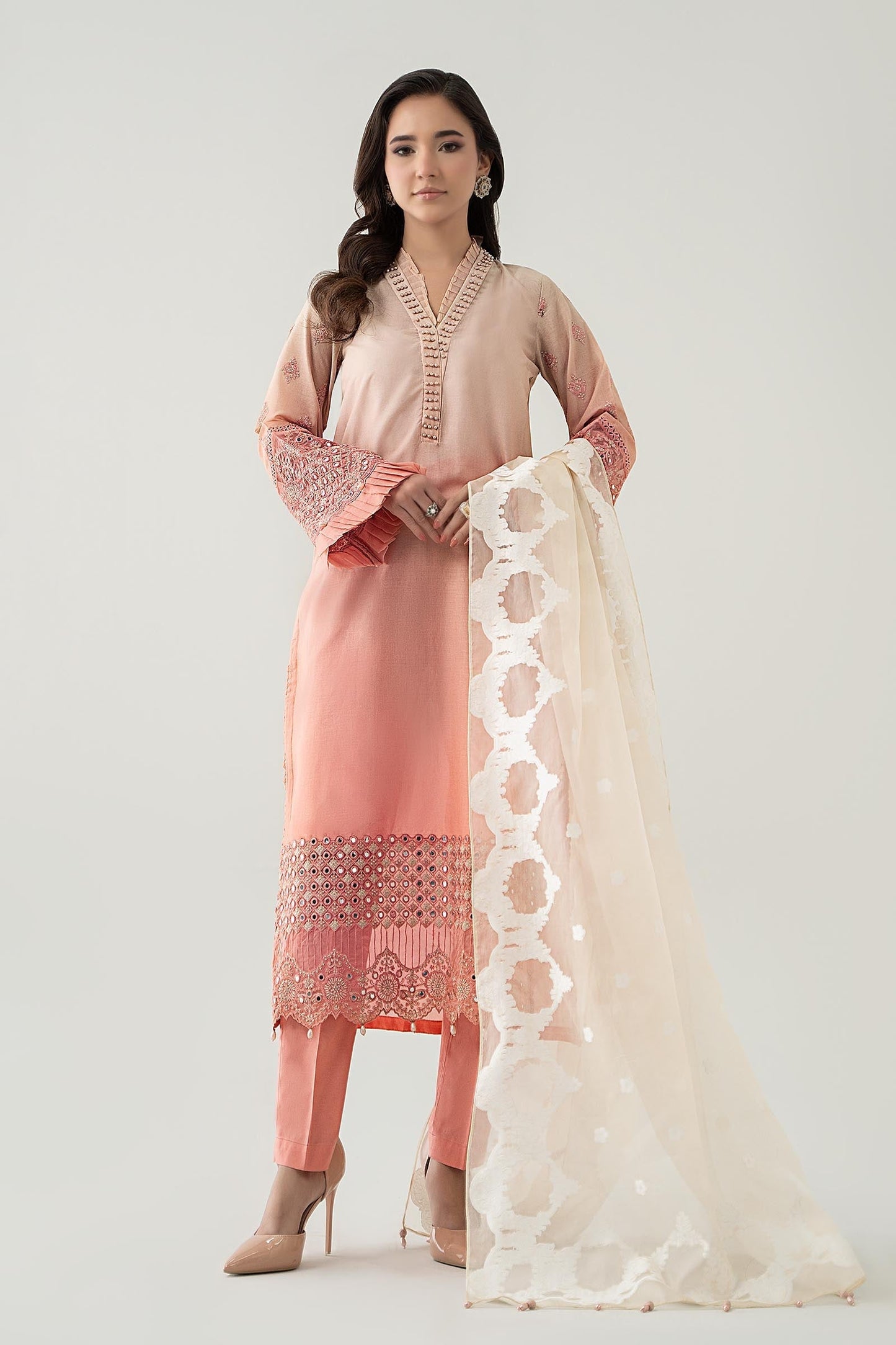 Maria B | Luxury Pret 25 | DW-EF23-41 XS Peach Pink Lawn