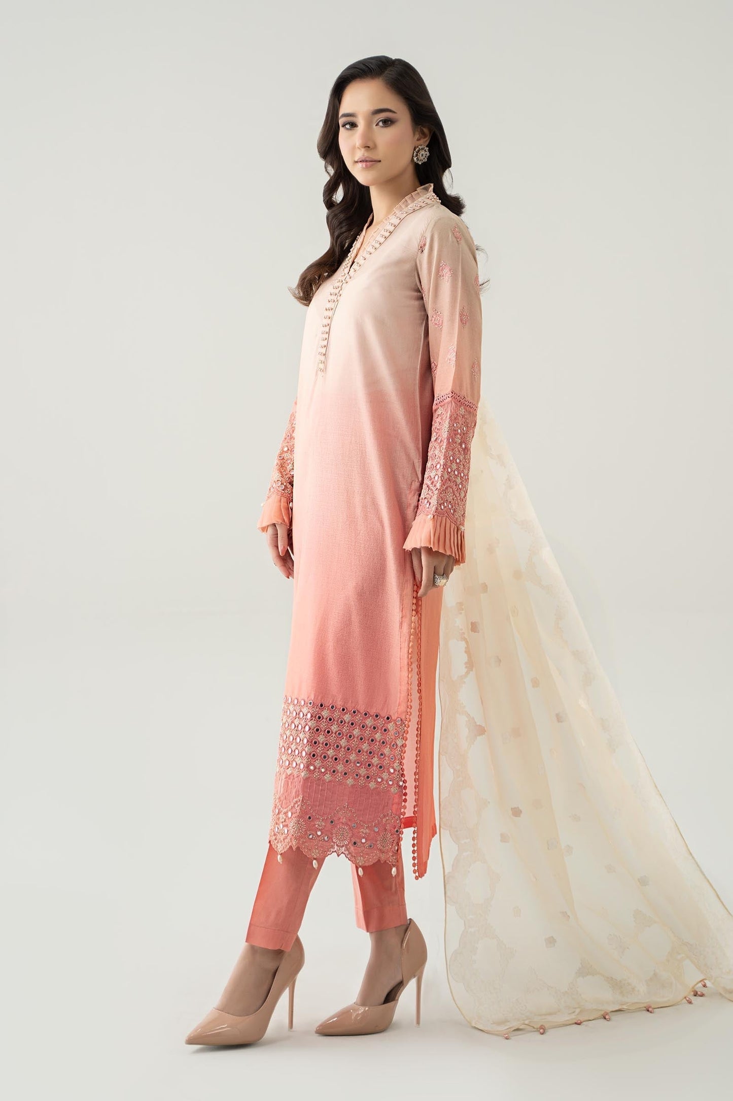Maria B | Luxury Pret 25 | DW-EF23-41 L Peach Pink Lawn