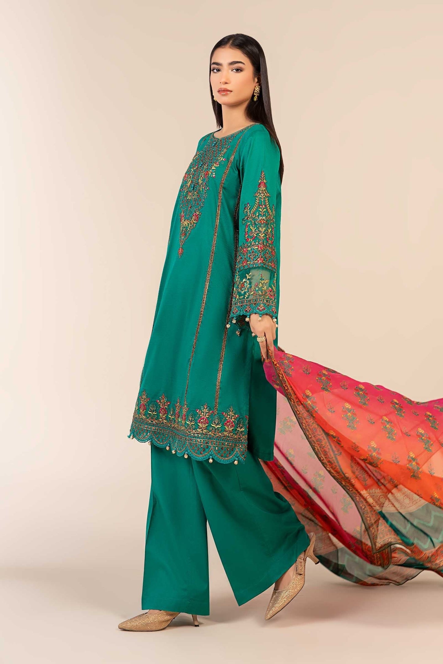 Maria B | Luxury Pret 25 | DW-EF25-06 XL Emerald Green Dobby