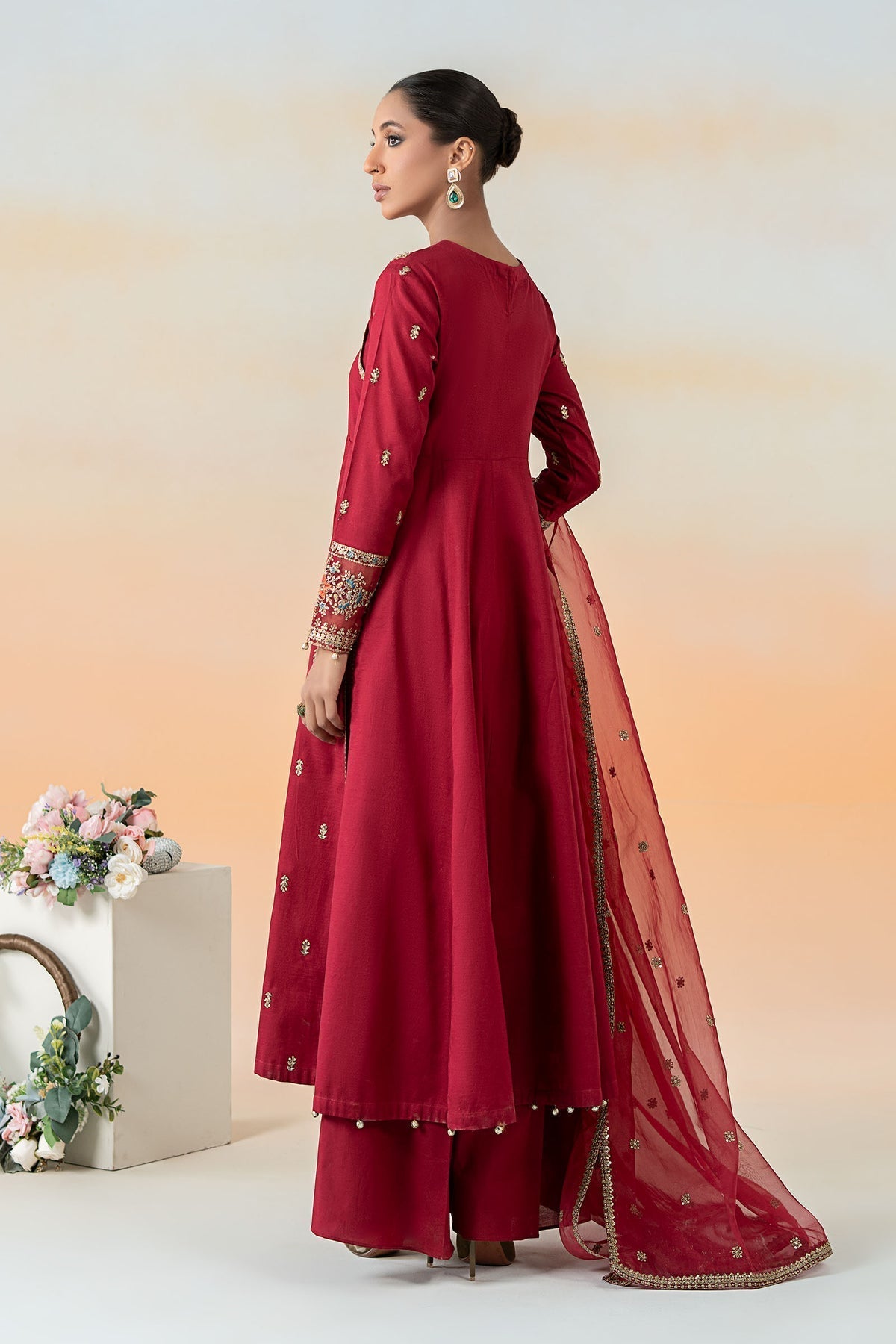 Maria B | Formal Wears | DW-EF25-19 S Red Lawn