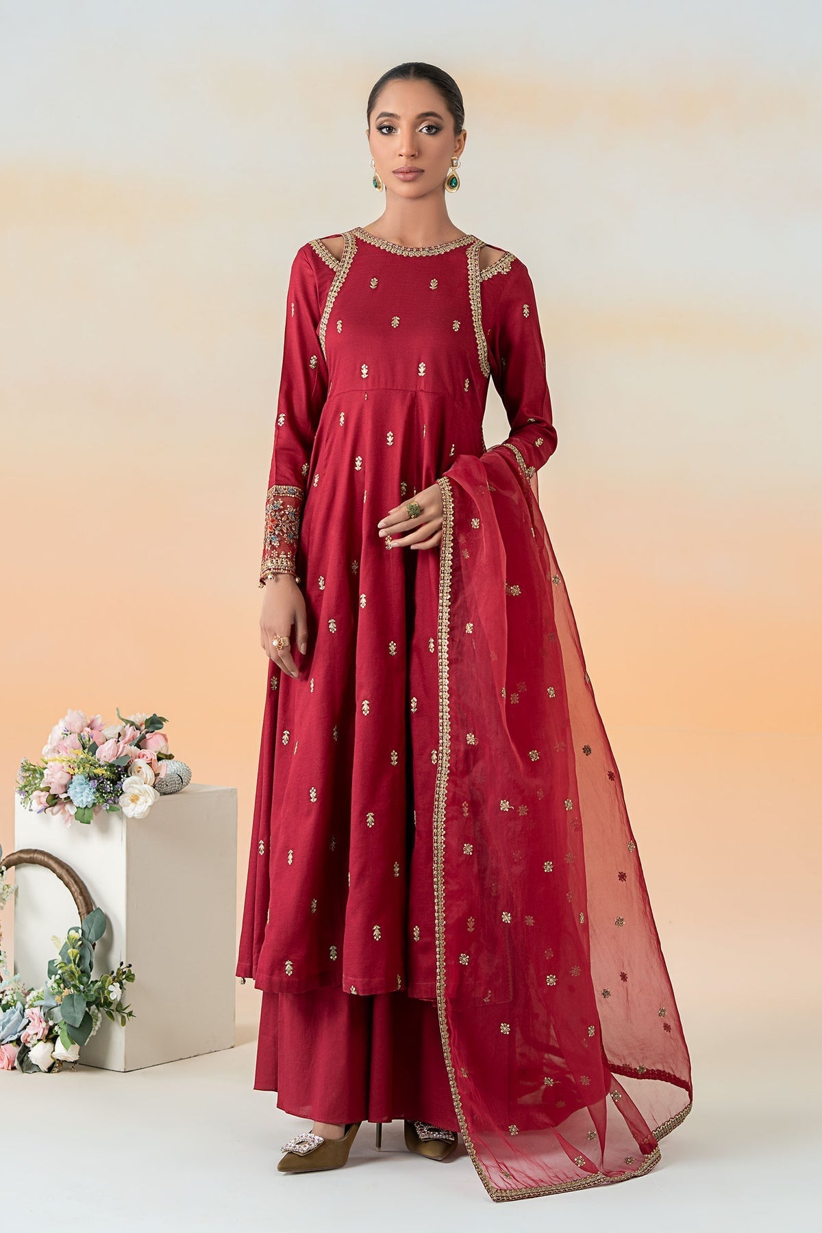 Maria B | Formal Wears | DW-EF25-19 XS Red Lawn