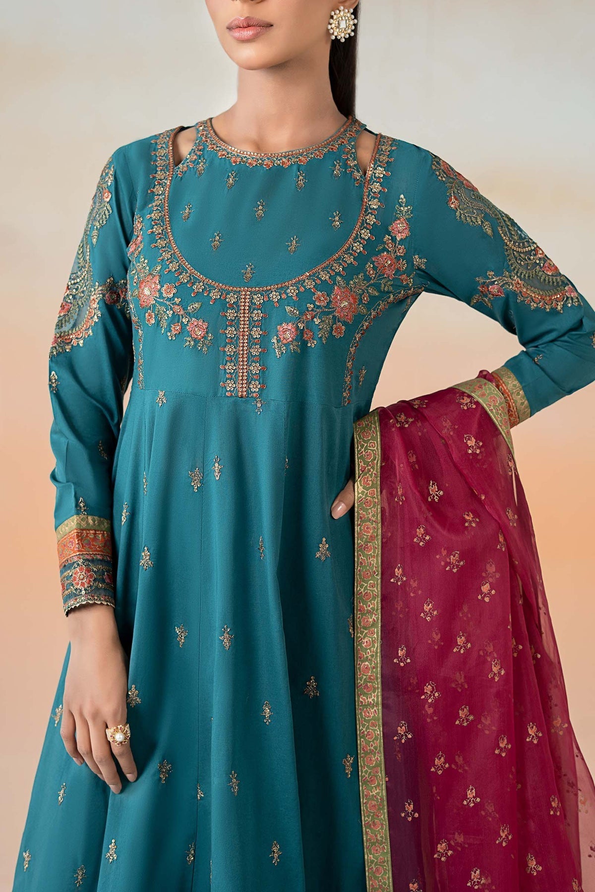Maria B | Formal Wears | DW-EF25-60 L Teal Lawn