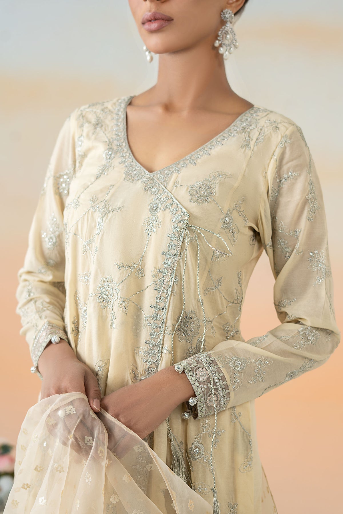 Maria B | Formal Wears | DW-EF25-78 M Ivory Paper Cotton