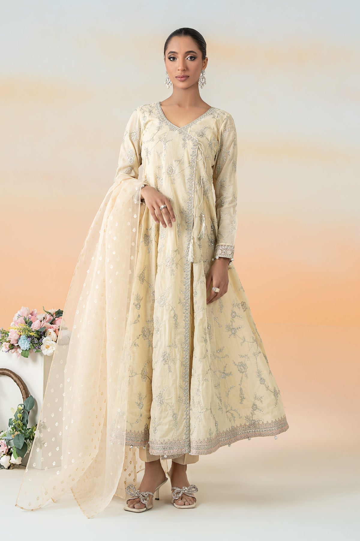 Maria B | Formal Wears | DW-EF25-78 XS Ivory Paper Cotton
