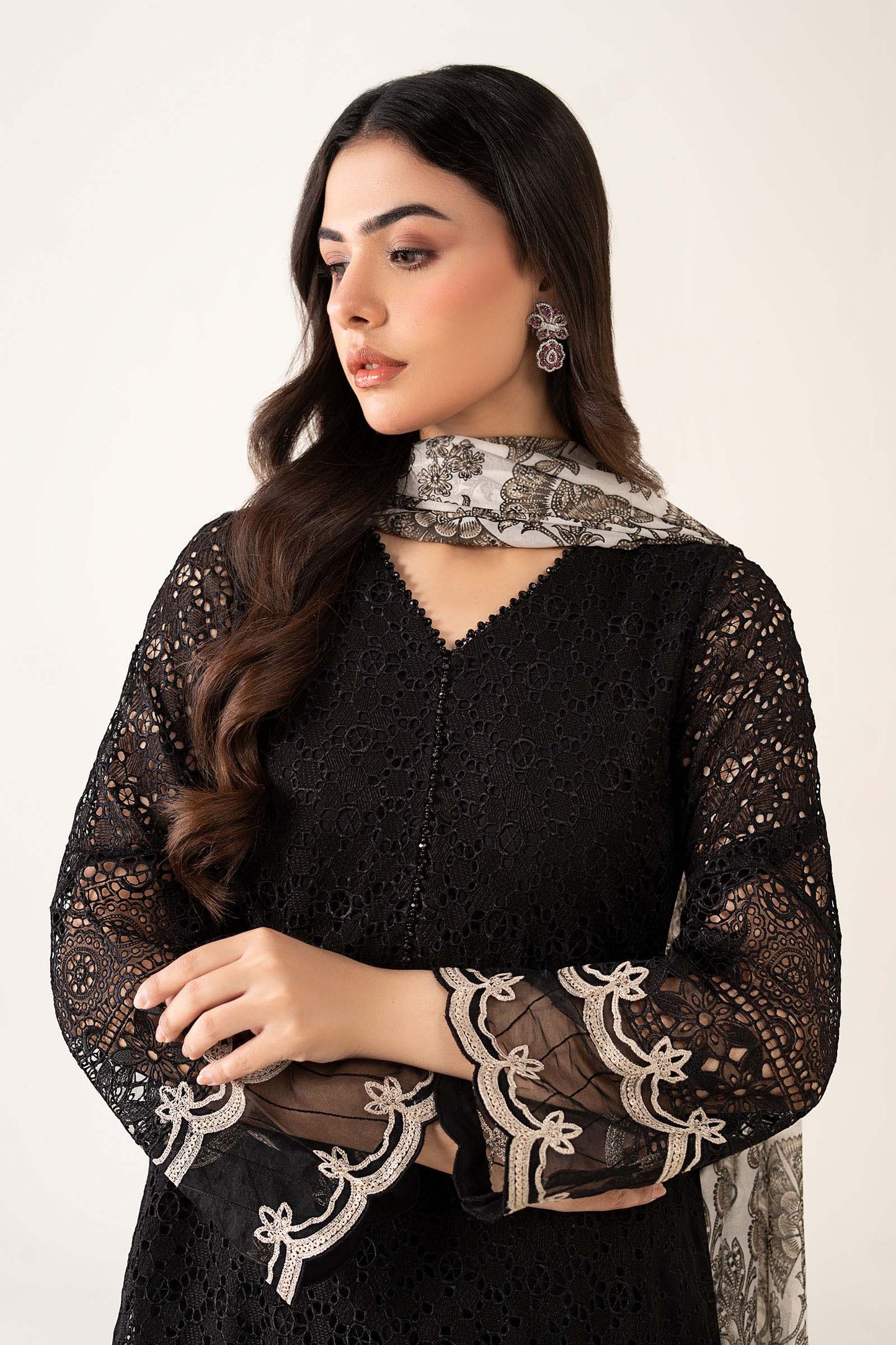 Maria B | Pre Fall Dresses | 3 Piece Embroidered Chiffon Suit BB - Pakistani Designer Dress - by Maria B - Type : Ladies Clothes - 100% Original at Saira Sultan