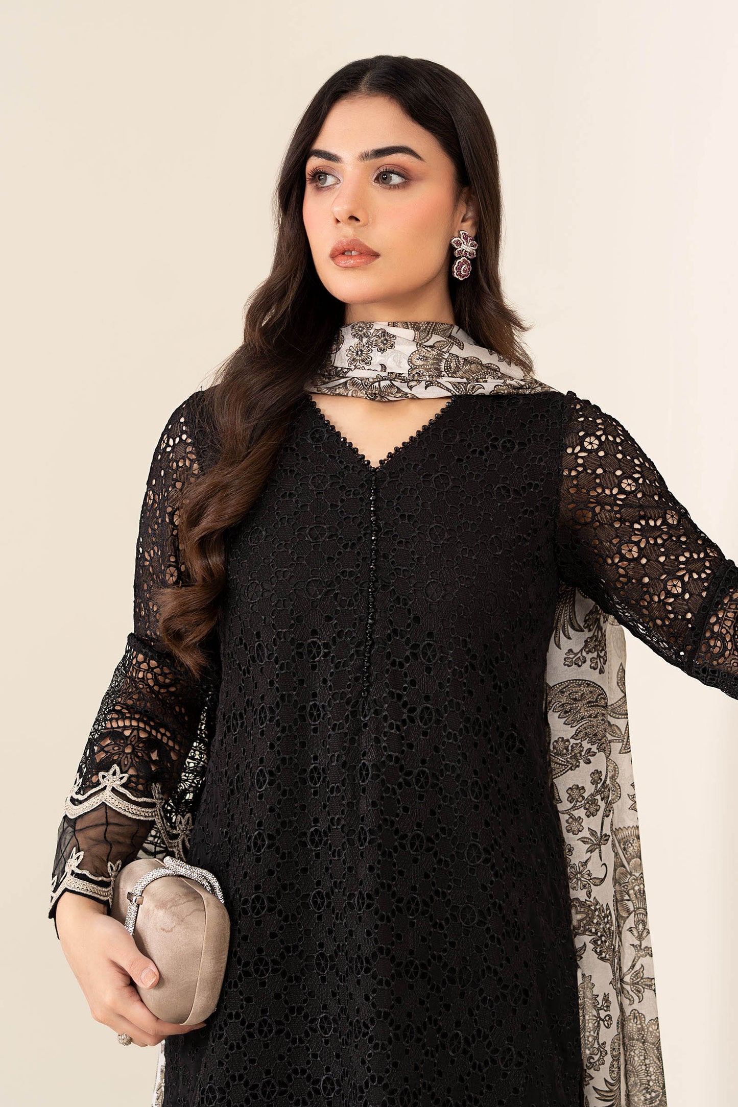Maria B | Pre Fall Dresses | 3 Piece Embroidered Chiffon Suit BB - Pakistani Designer Dress - by Maria B - Type : Ladies Clothes - 100% Original at Saira Sultan