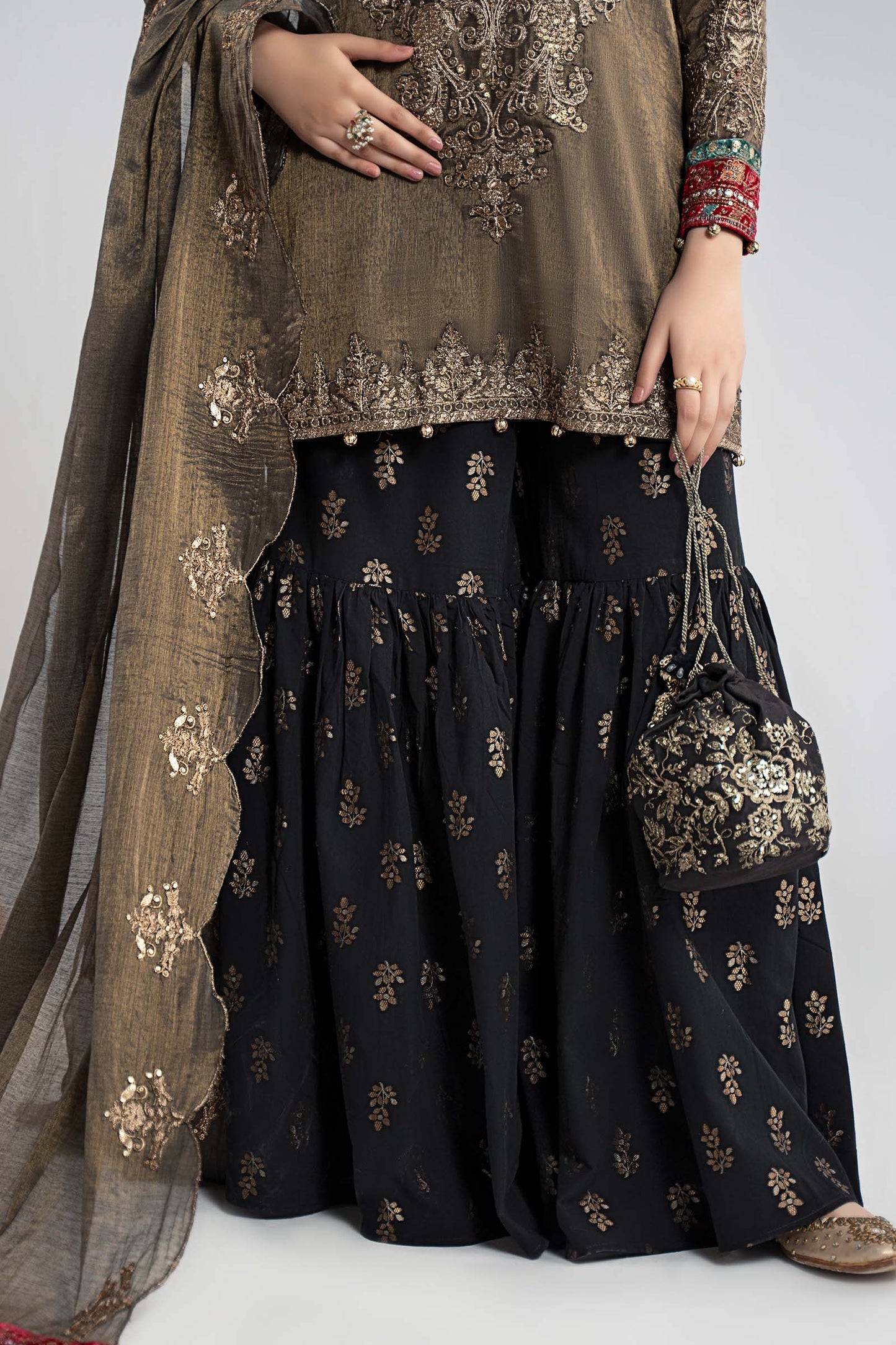 Maria B | Pre Fall Dresses | 3 Piece Embroidered Masoori Suit ZB - Pakistani Designer Dress - by Maria B - Type : Ladies Clothes - 100% Original at Saira Sultan