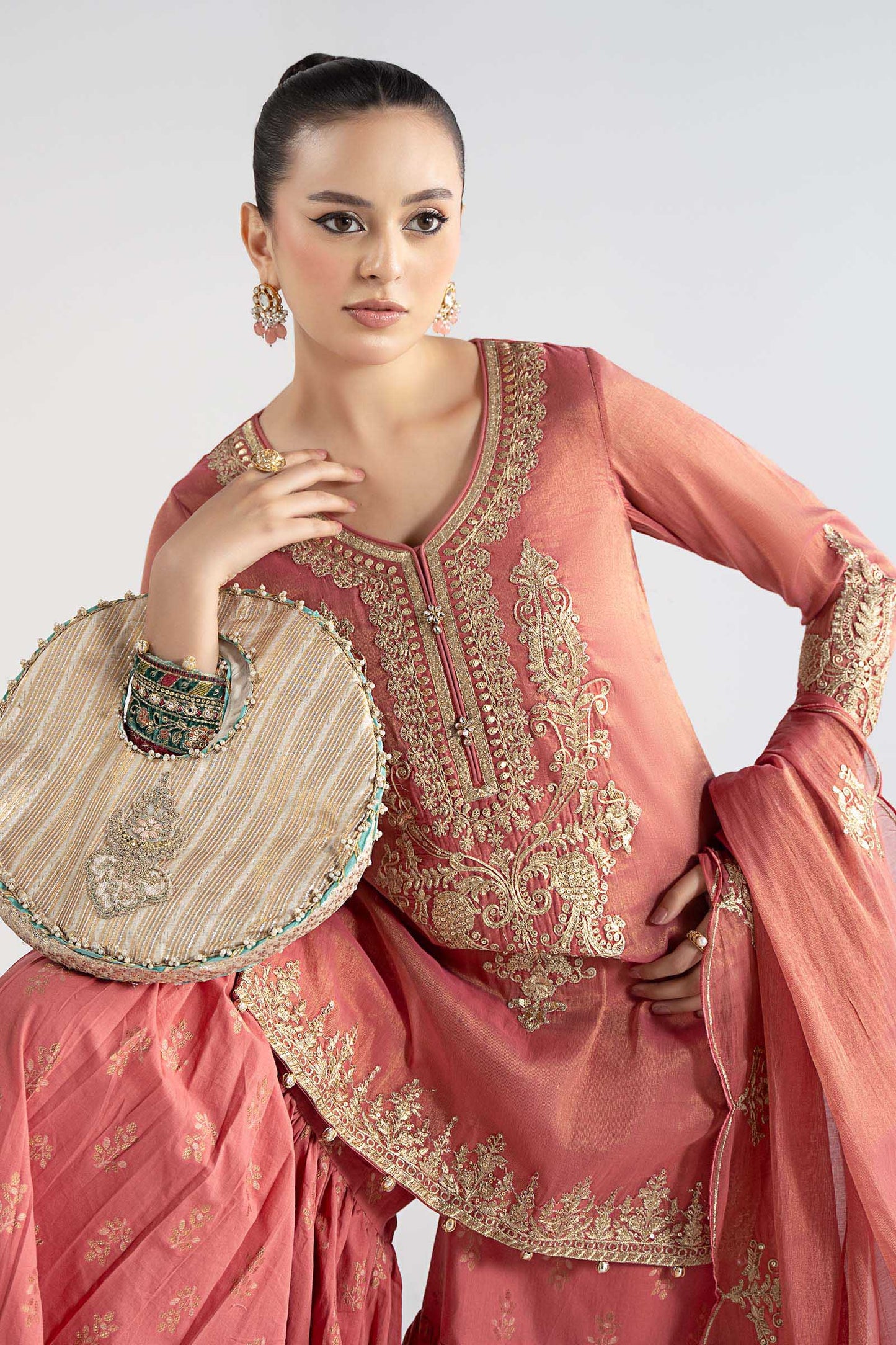 Maria B | Pre Fall Dresses | 3 Piece Embroidered Masoori Suit ZD - Pakistani Designer Dress - by Maria B - Type : Ladies Clothes - 100% Original at Saira Sultan