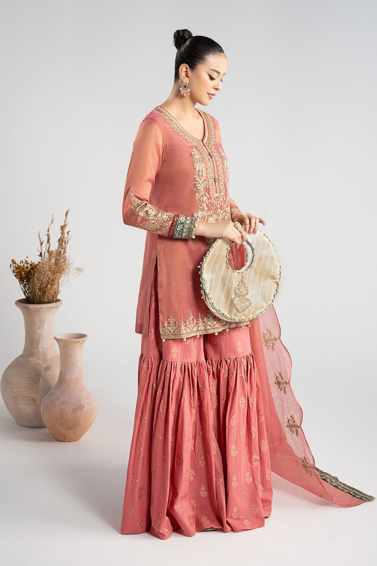 Maria B | Pre Fall Dresses | 3 Piece Embroidered Masoori Suit ZD - Pakistani Designer Dress - by Maria B - Type : Ladies Clothes - 100% Original at Saira Sultan