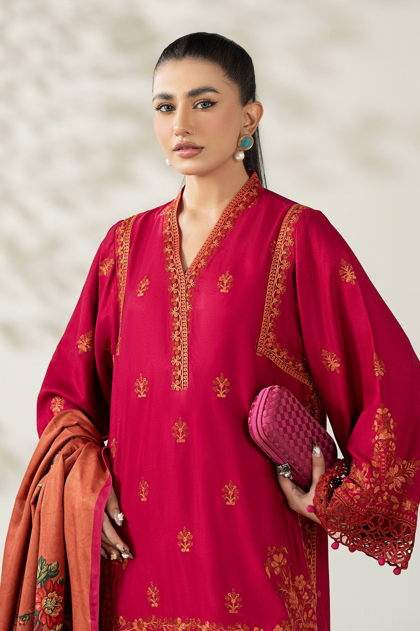 Maria B | Pre Fall Dresses | 3 Piece Embroidered Marina Suit XX - Pakistani Designer Dress - by Maria B - Type : Ladies Clothes - 100% Original at Saira Sultan