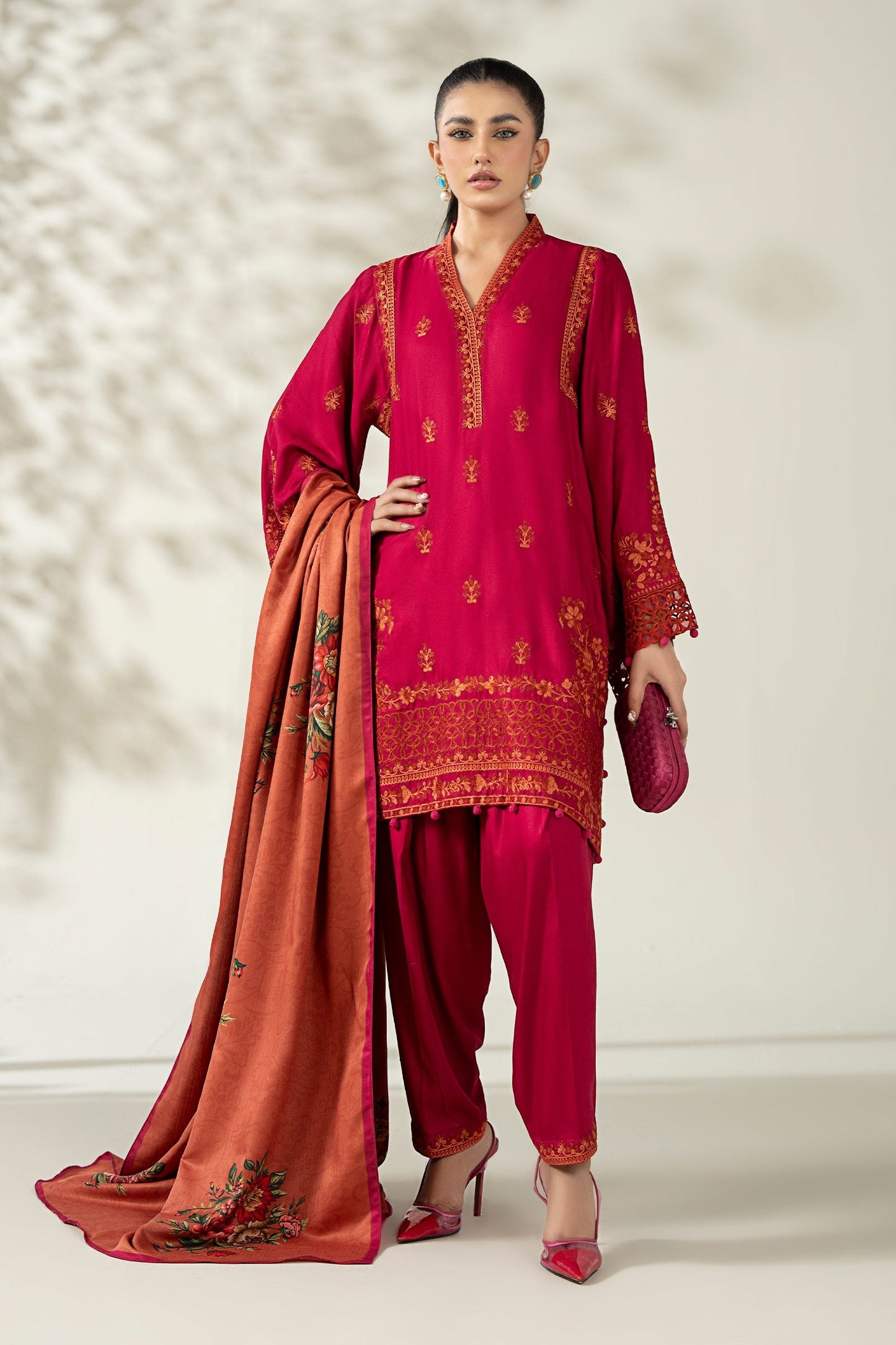 Maria B | Pre Fall Dresses | 3 Piece Embroidered Marina Suit XX - Pakistani Designer Dress - by Maria B - Type : Ladies Clothes - 100% Original at Saira Sultan