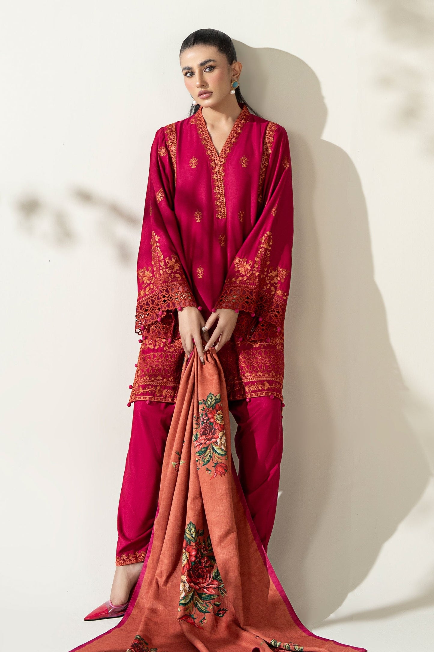 Maria B | Pre Fall Dresses | 3 Piece Embroidered Marina Suit XX - Pakistani Designer Dress - by Maria B - Type : Ladies Clothes - 100% Original at Saira Sultan