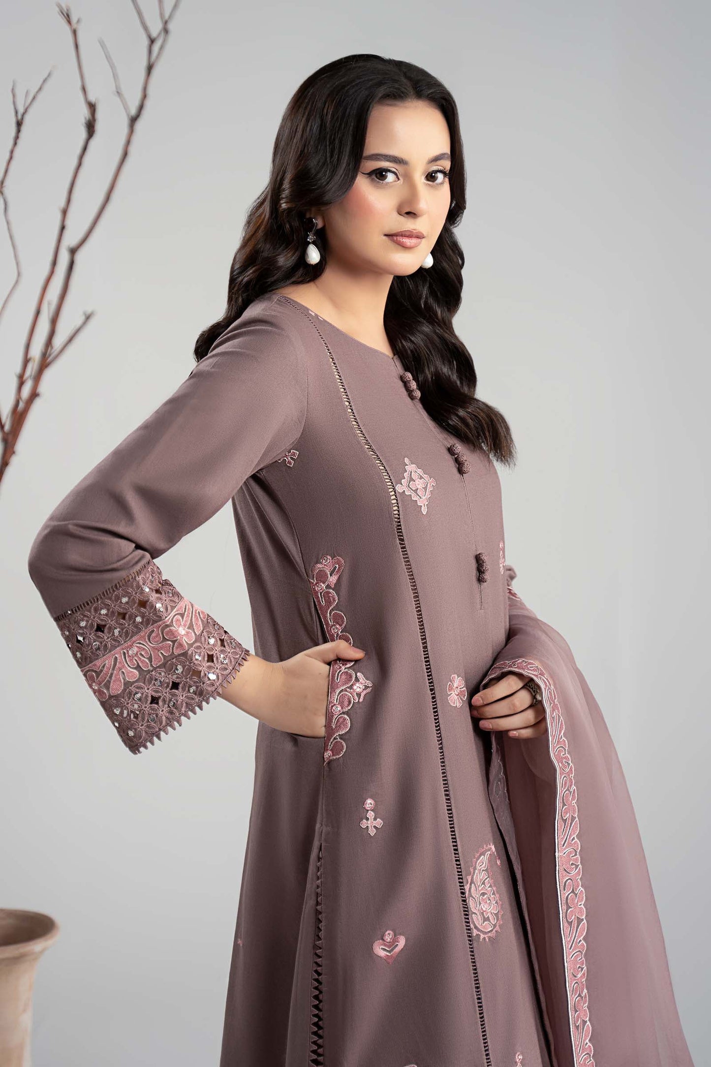 Maria B | Pre fall Dresses | DW-W25-54 P - Pakistani Designer Dress - by Maria B - Type : Ladies Clothes - 100% Original at Saira Sultan