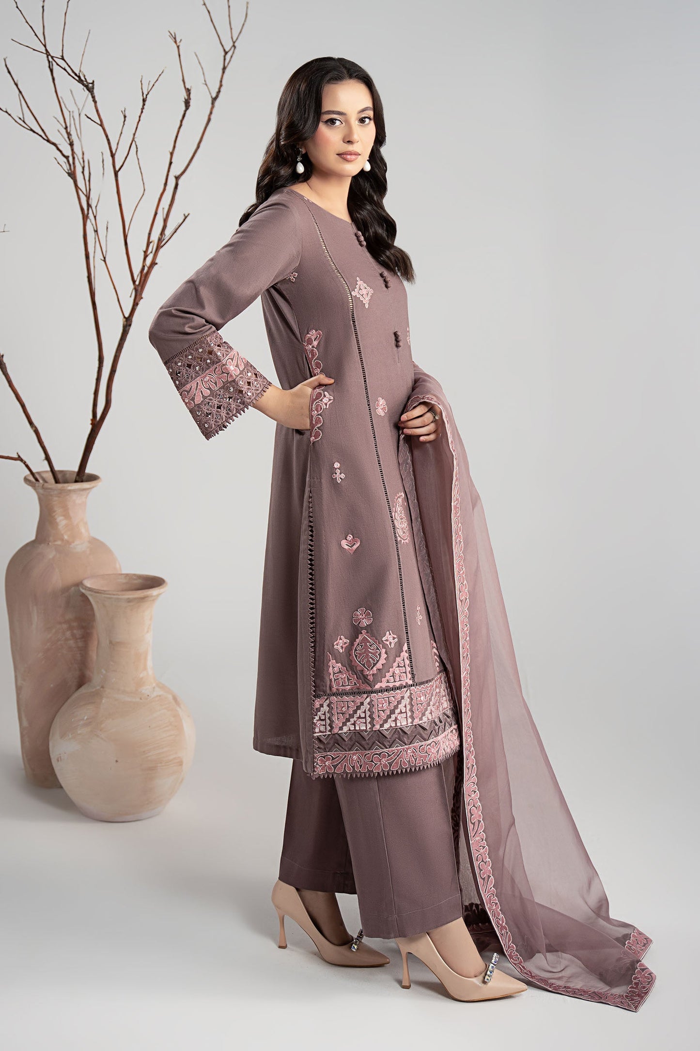 Maria B | Pre fall Dresses | DW-W25-54 P - Pakistani Designer Dress - by Maria B - Type : Ladies Clothes - 100% Original at Saira Sultan