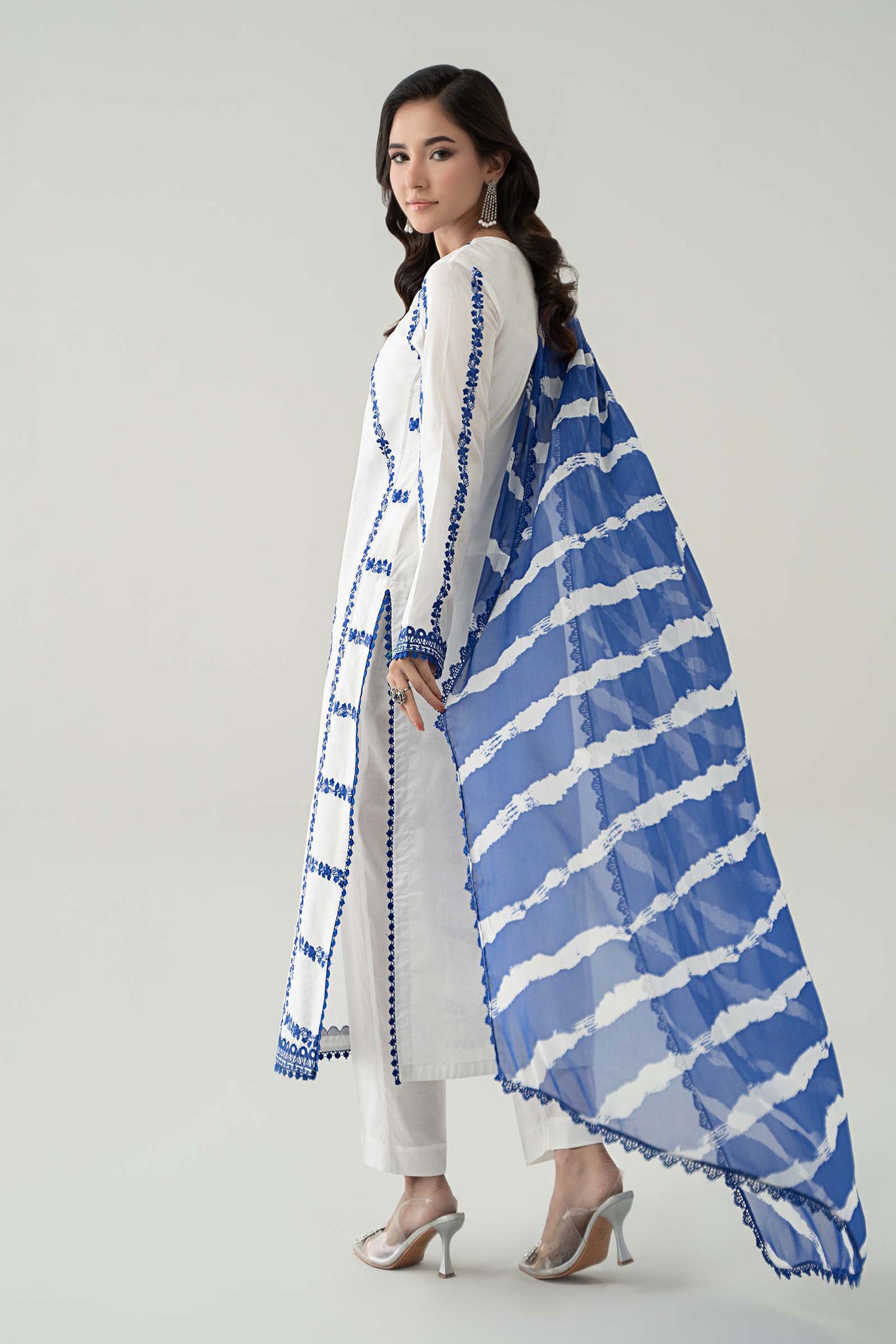 Maria B | Luxury Pret 25 | DW-EA25-60 S White Lawn