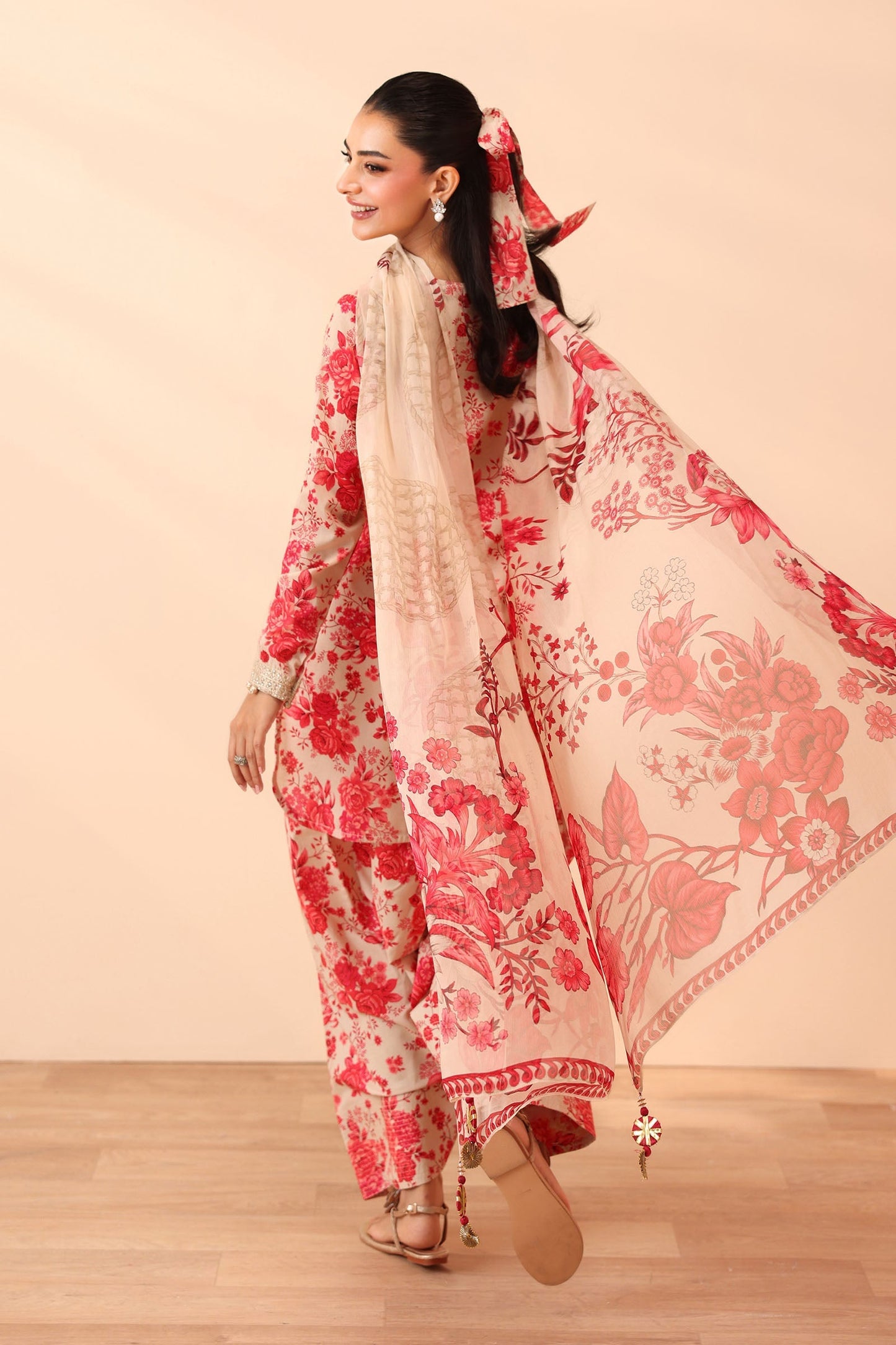 Maria B | Pre Fall Dresses | 3 Piece Embroidered Lawn Suit Pink - Pakistani Designer Dress - by Maria B - Type : Ladies Clothes - 100% Original at Saira Sultan