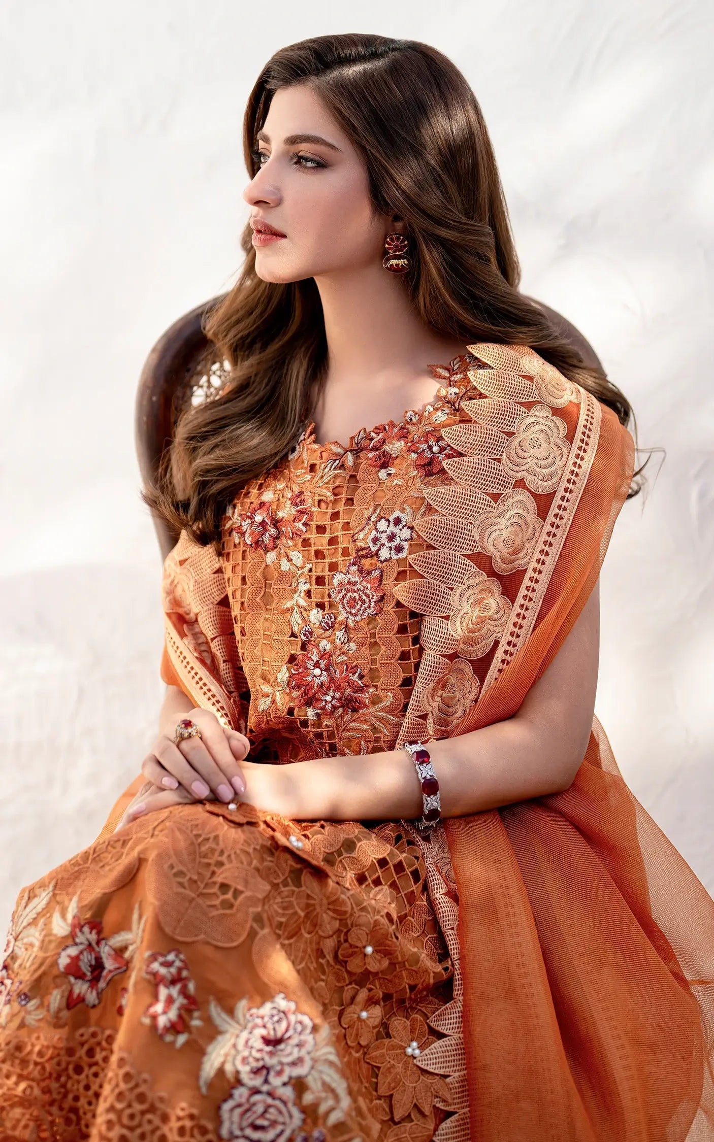 Asifa and Nabeel | Azalia Summer 25 | Day lily (AZL25-07) M Burnt Orange Lawn