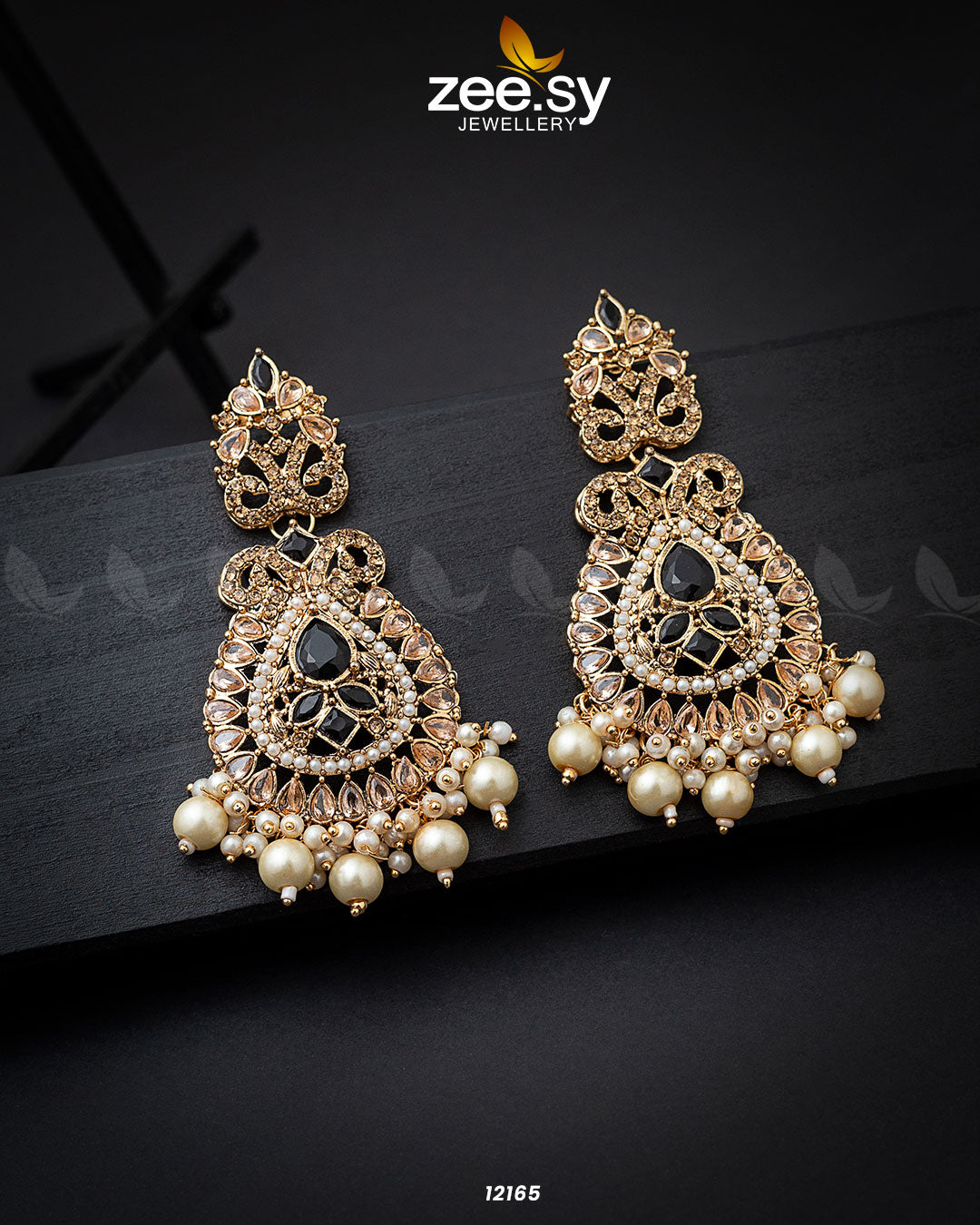 Dilnaz Jhumka Golden Black