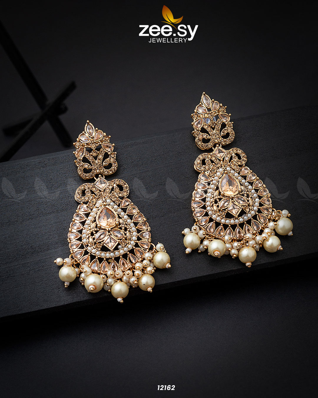 Dilnaz Jhumka Golden Champagne