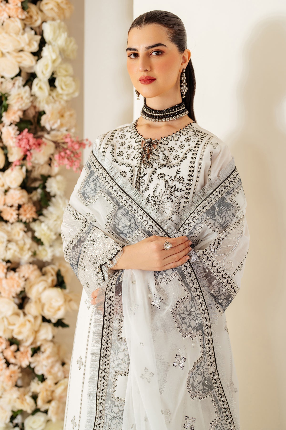 Alizeh | Luxury Raw Silk | AF-RS-04-DOVE M White Raw Silk