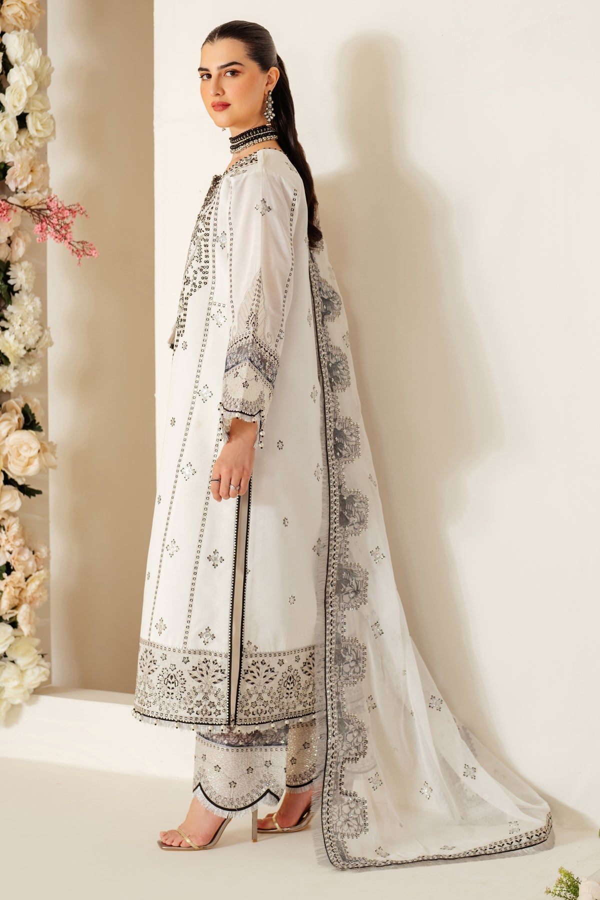Alizeh | Luxury Raw Silk | AF-RS-04-DOVE XL White Raw Silk