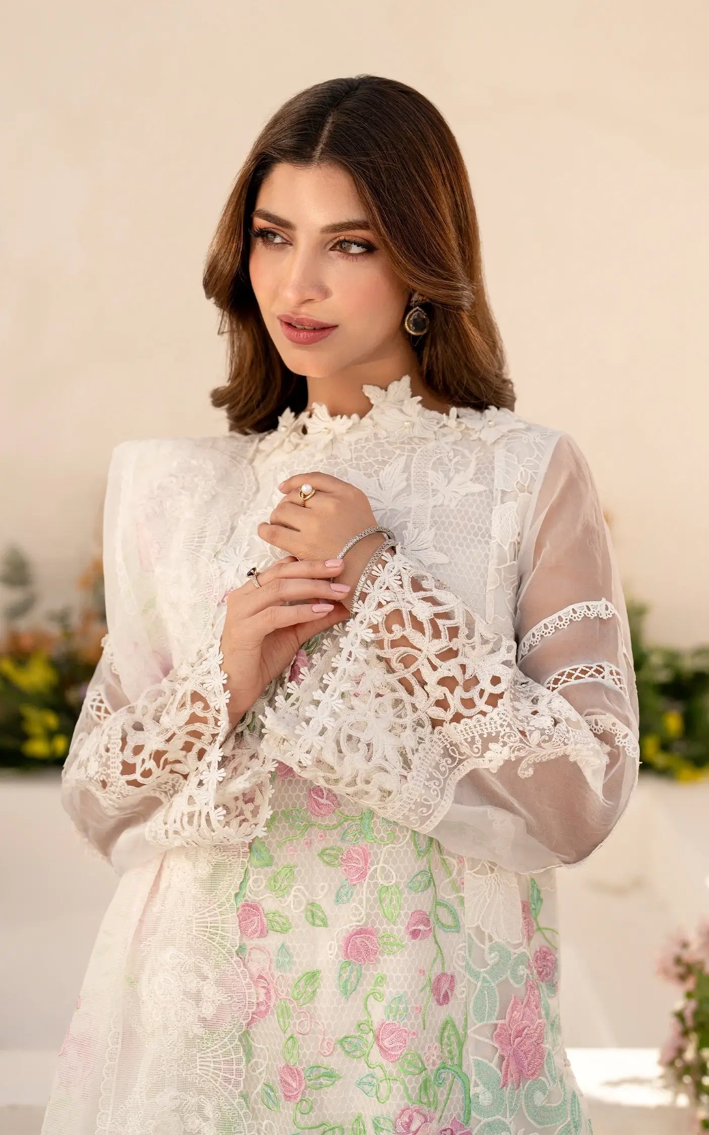 Asifa and Nabeel | Azalia Summer 25 | Dove (AZL25-03) M White Lawn