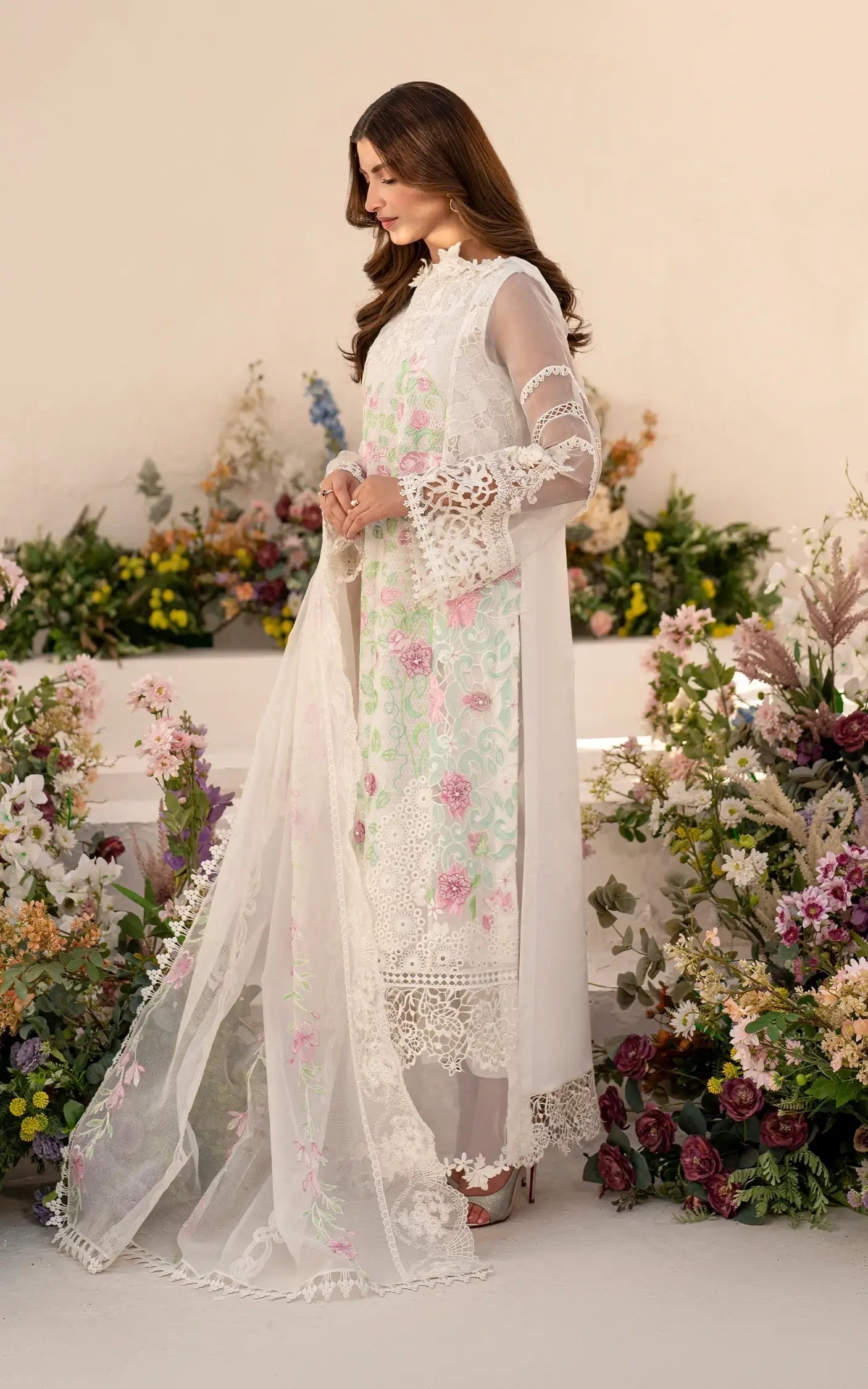 Asifa and Nabeel | Azalia Summer 25 | Dove (AZL25-03) XL White Lawn