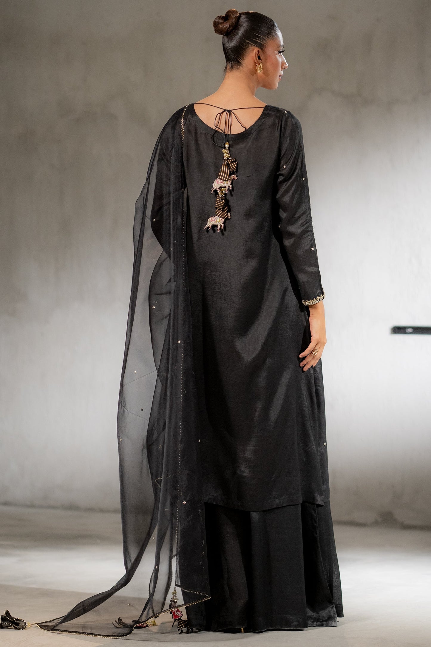 Ego | Diva Premium | MUGHAL TALES 3 PIECE S Black Raw Silk