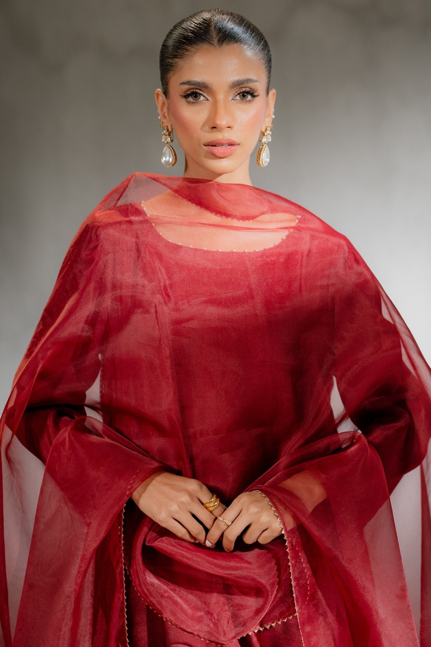 Ego | Diva Premium | DIVINE 3 PIECE M Maroon Raw Silk