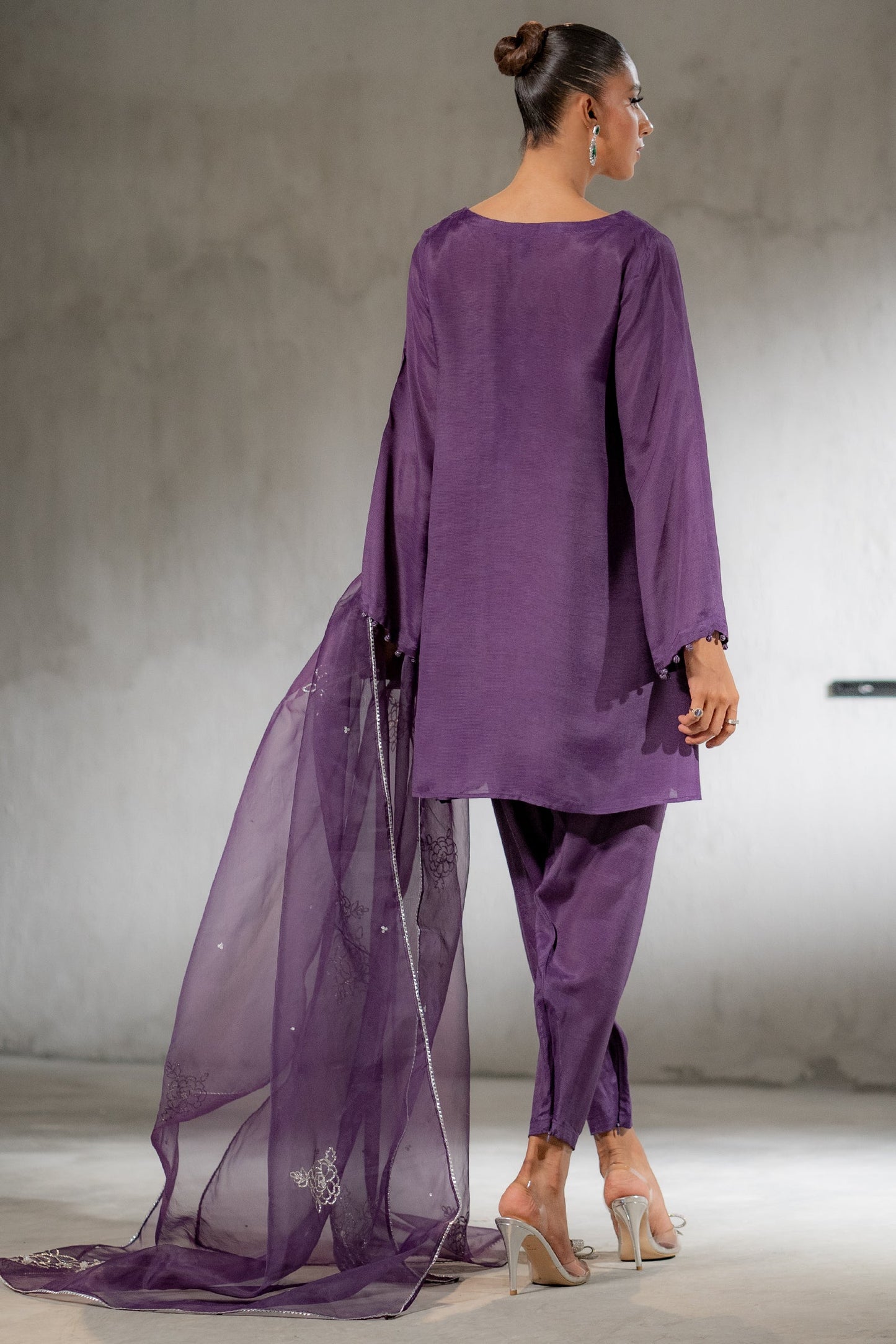 Ego | Diva Premium | JHALAK 3 PIECE S Purple Raw Silk