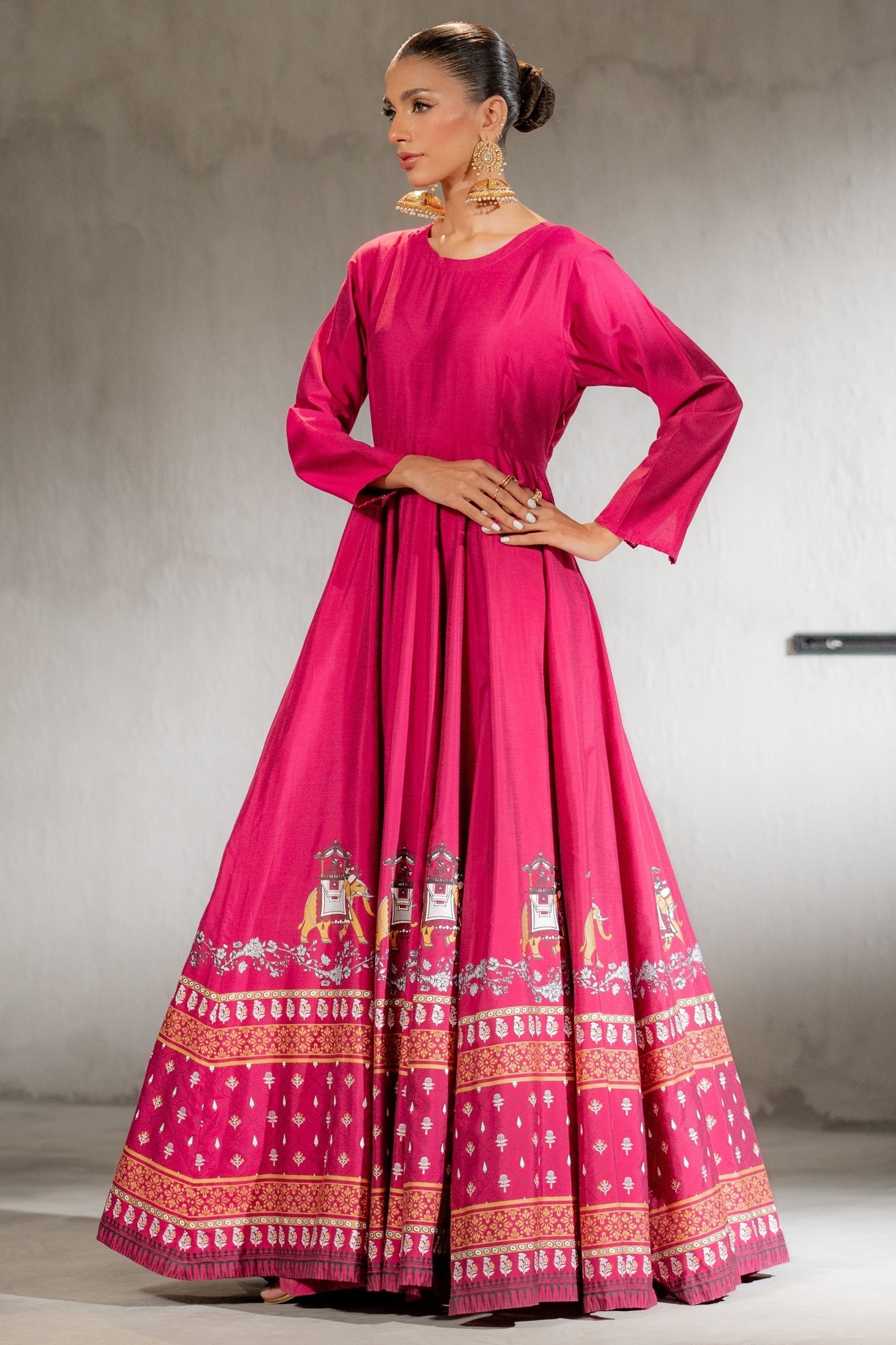 Ego | Diva Premium | ELEPHANT ARMY 1 PIECE S Magenta Cotton Silk