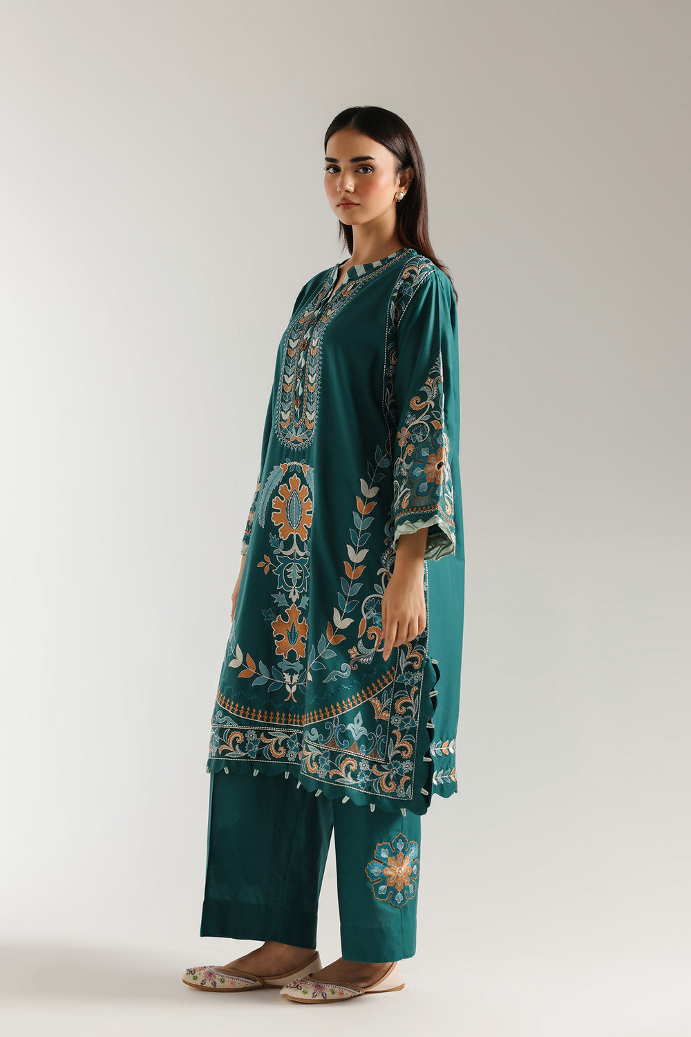 Ethnic | Rozana Collection 25 | Embroidered Dress 21A - Pakistani Designer Dress - by Ethnic - Type : Ladies Clothes - 100% Original at Saira Sultan