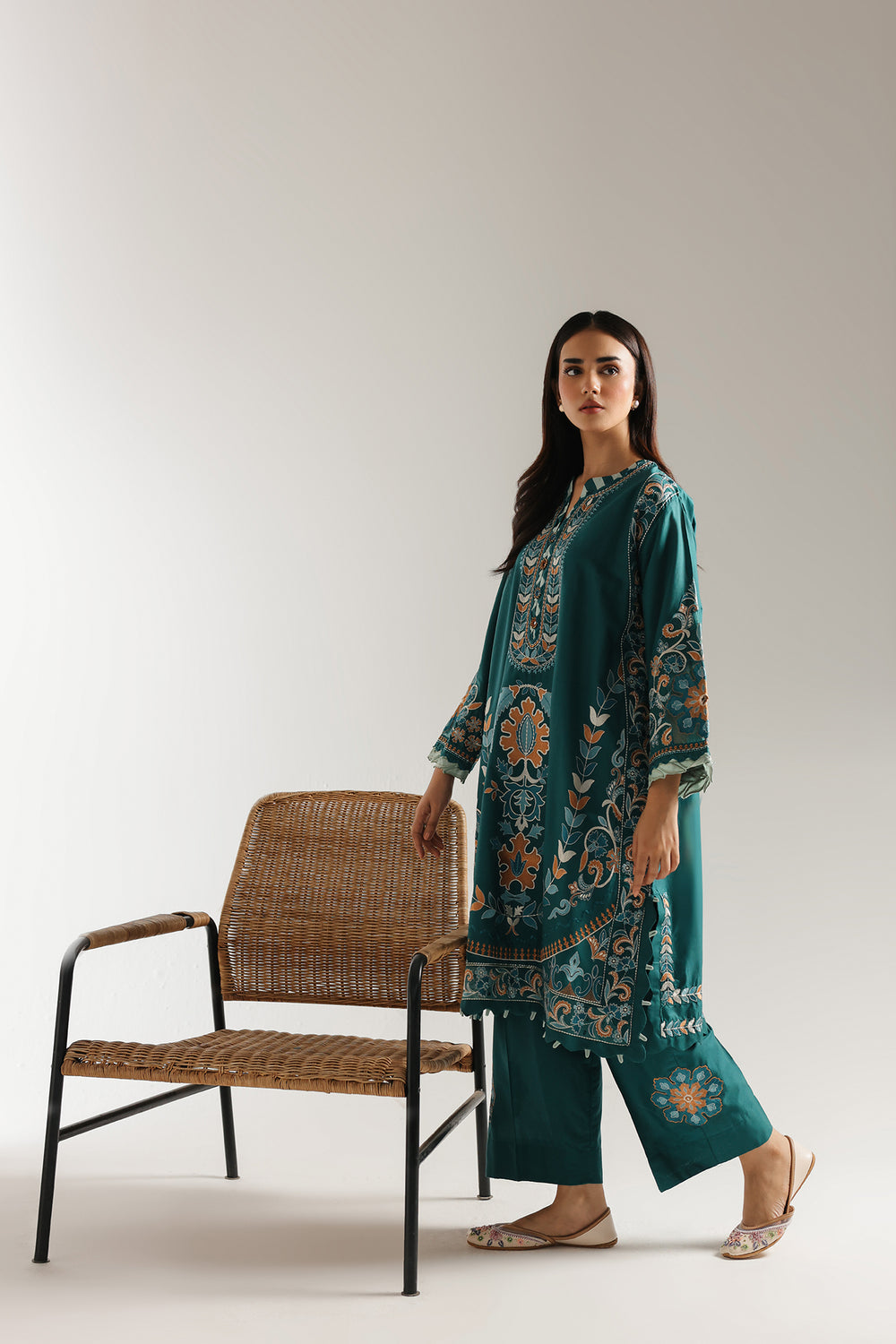 Ethnic | Rozana Collection 25 | Embroidered Dress 21A - Pakistani Designer Dress - by Ethnic - Type : Ladies Clothes - 100% Original at Saira Sultan