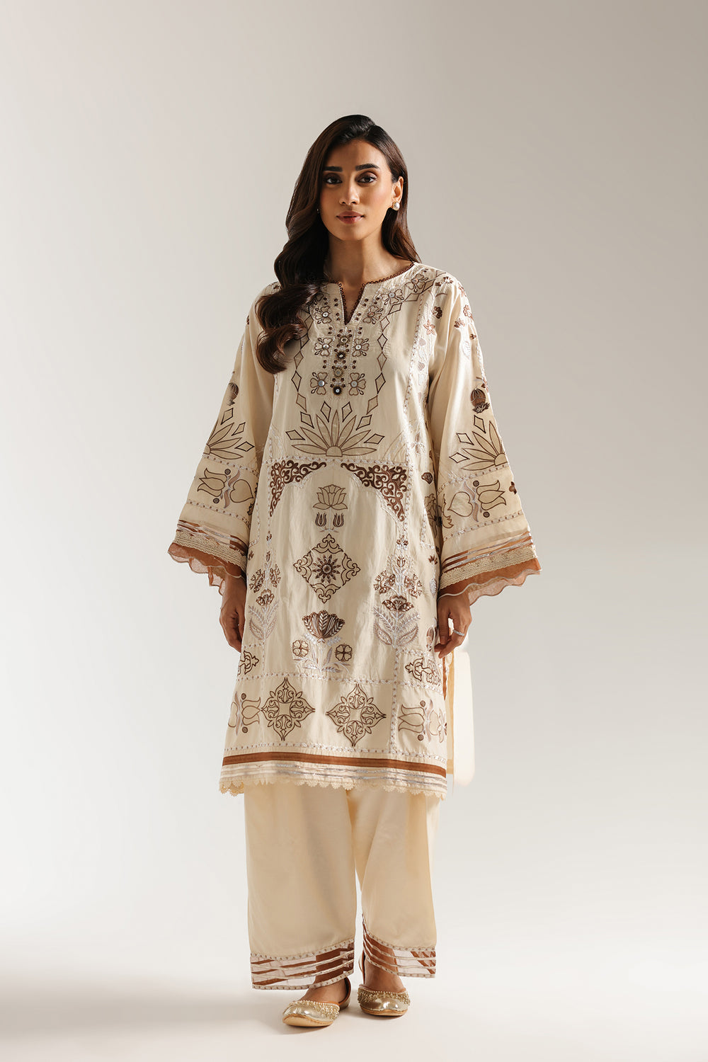 Ethnic | Rozana Collection 25 | Embroidered Dress 22A - Pakistani Designer Dress - by Ethnic - Type : Ladies Clothes - 100% Original at Saira Sultan