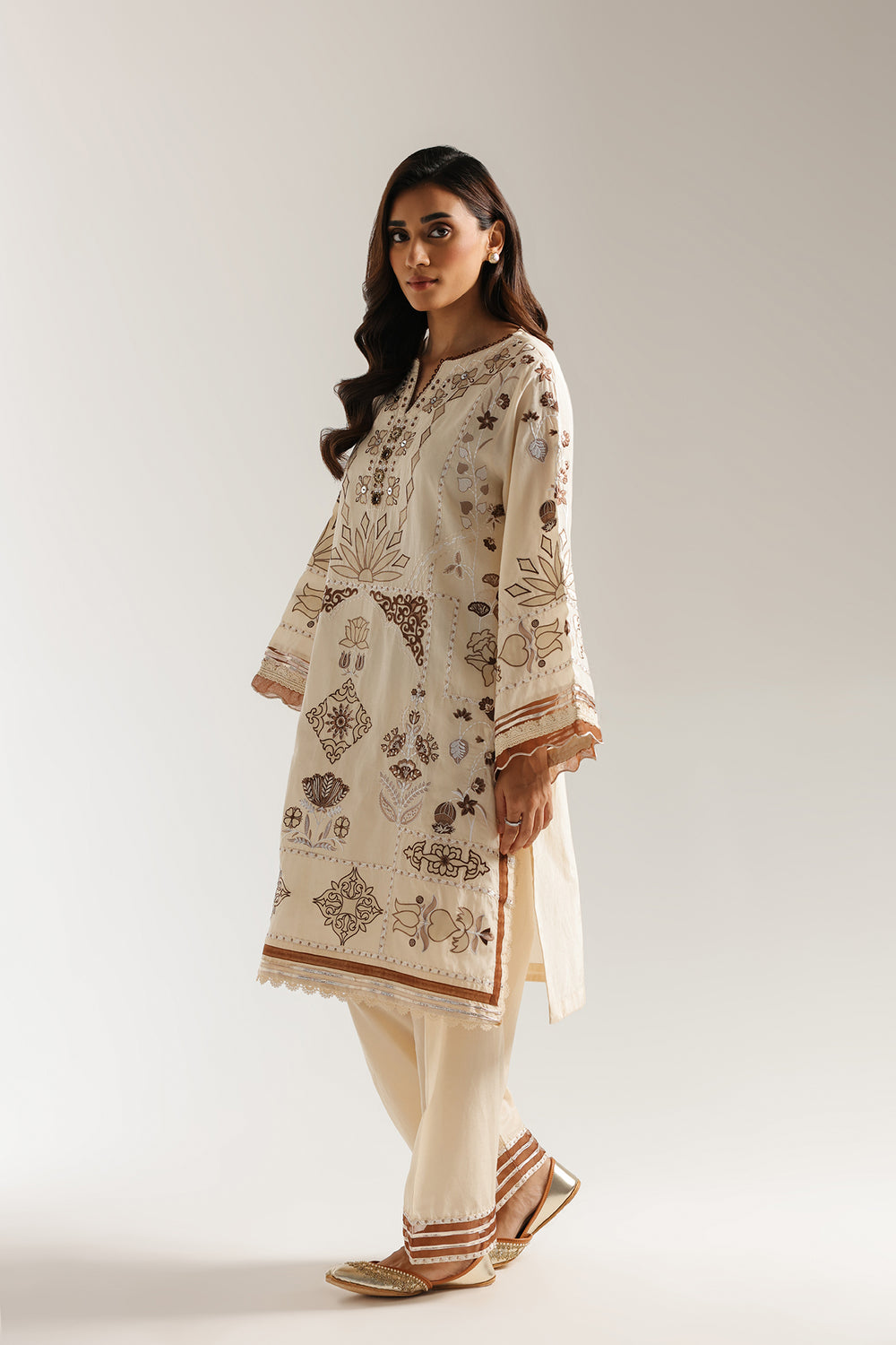 Ethnic | Rozana Collection 25 | Embroidered Dress 22A - Pakistani Designer Dress - by Ethnic - Type : Ladies Clothes - 100% Original at Saira Sultan
