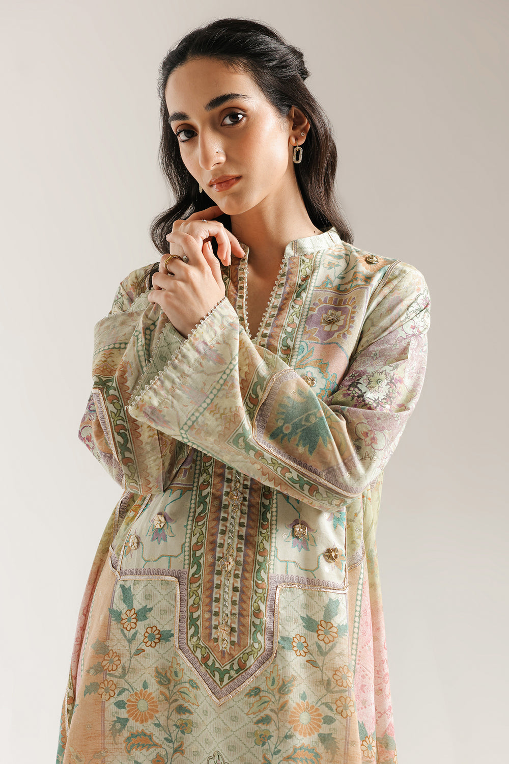 Ethnic | Rozana Collection 25 | Embroidered Dress 14A - Pakistani Designer Dress - by Ethnic - Type : Ladies Clothes - 100% Original at Saira Sultan
