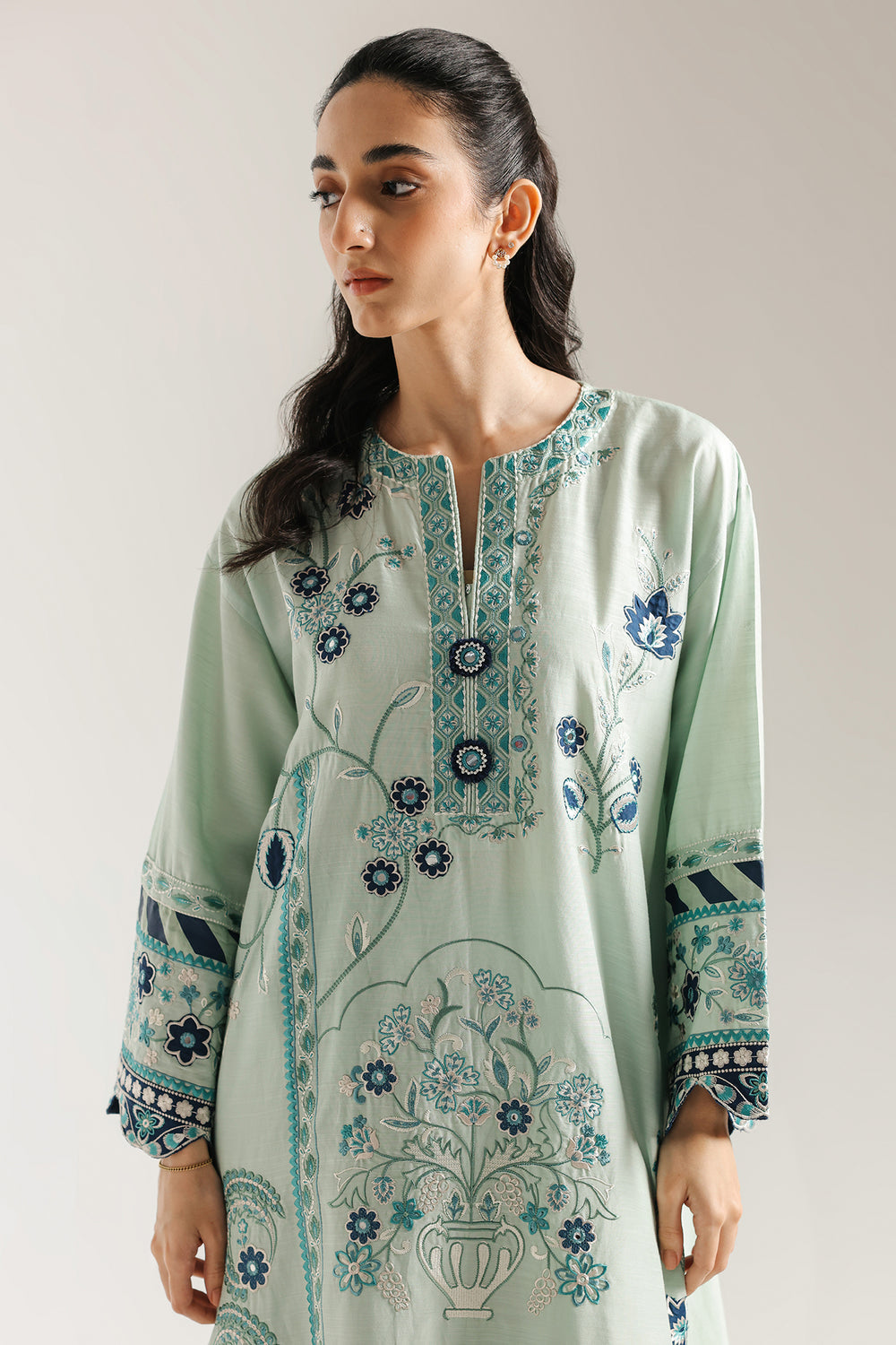 Ethnic | Rozana Collection 25 | Embroidered Dress 24A - Pakistani Designer Dress - by Ethnic - Type : Ladies Clothes - 100% Original at Saira Sultan