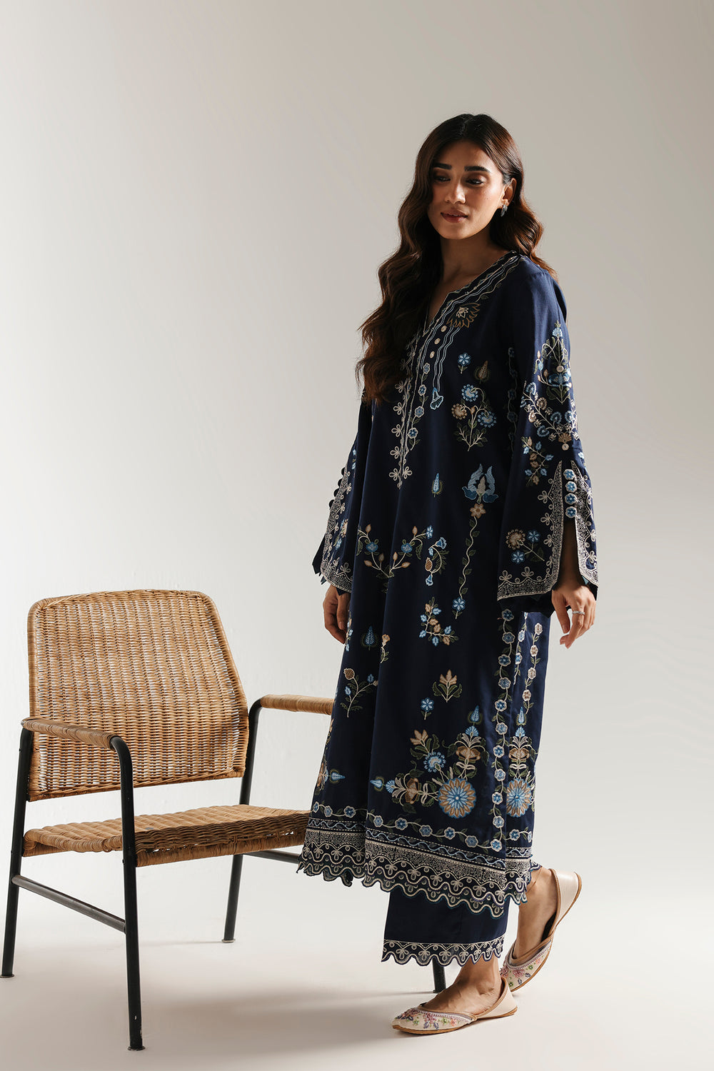 Ethnic | Rozana Collection 25 | Embroidered Dress 09A - Pakistani Designer Dress - by Ethnic - Type : Ladies Clothes - 100% Original at Saira Sultan