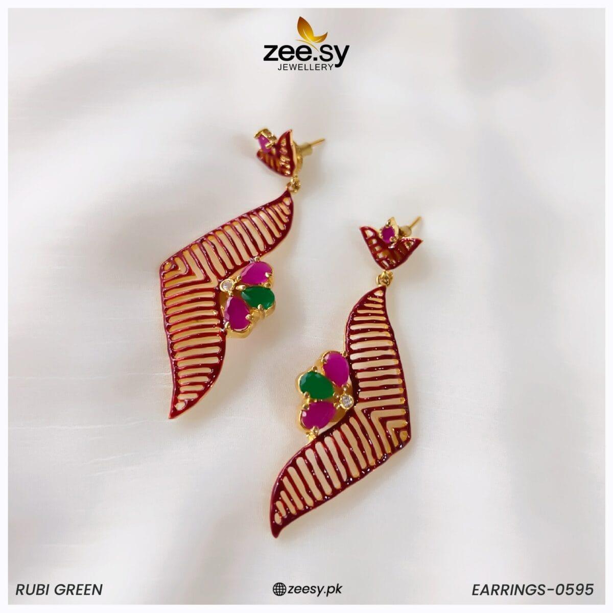 Earrings-0595 Rubi Green