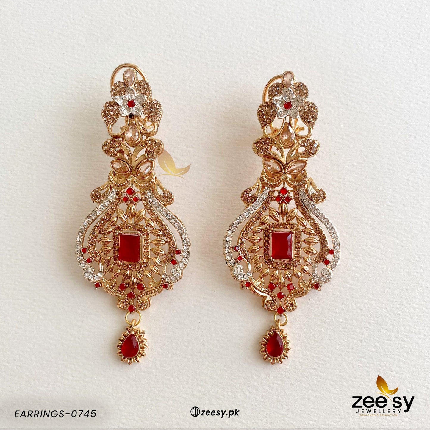 Earrings-0745 Golden Mahroon