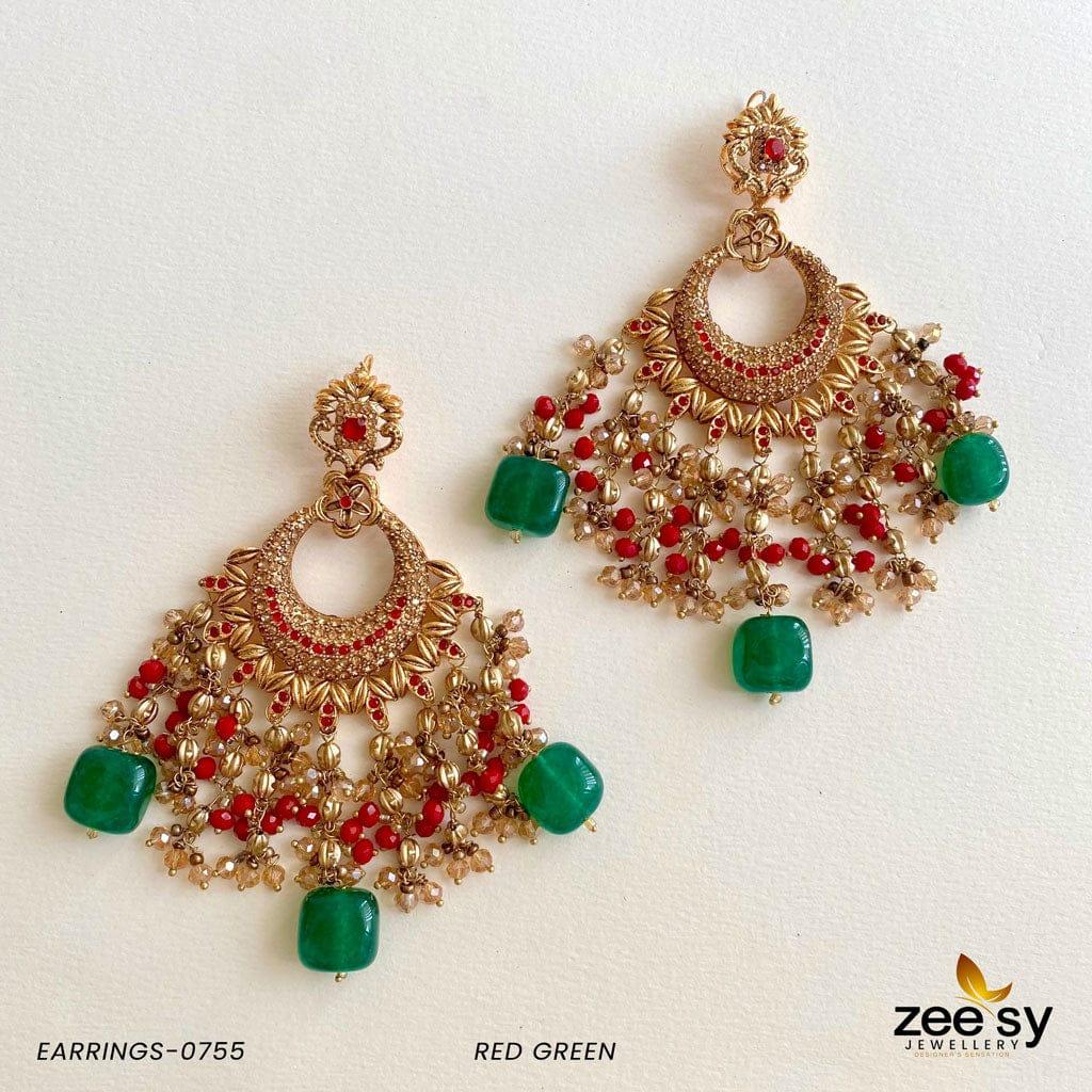 Earrings-0755 Red-Green