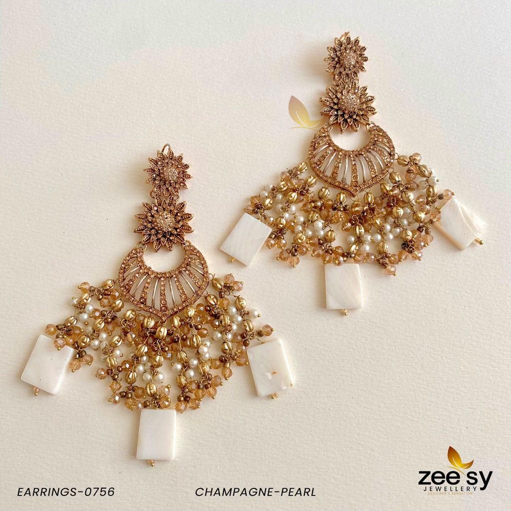 Earrings-0756 Champagne-Pearl