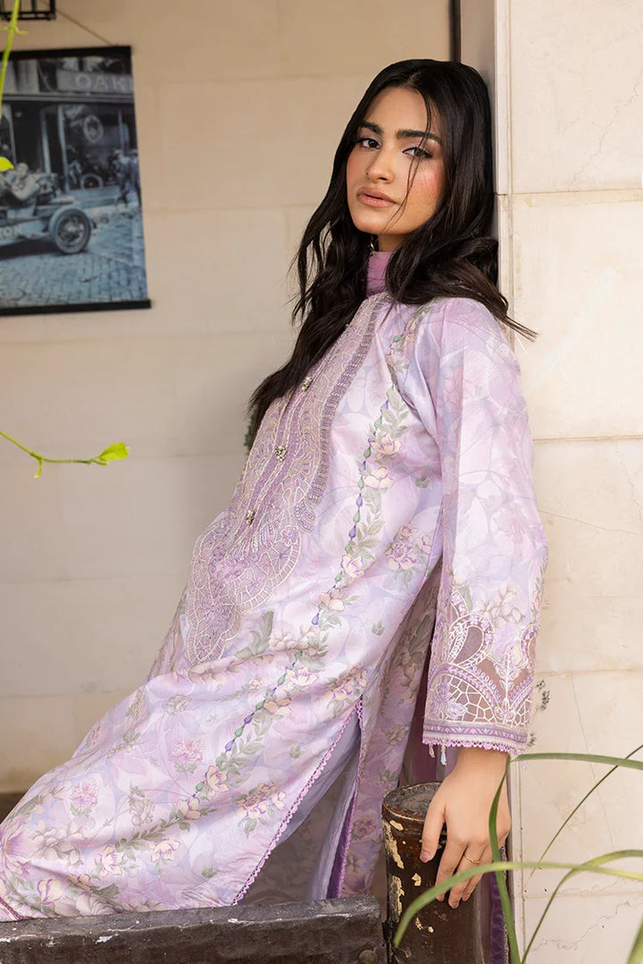 Ellena | Signature Embroidered Collection 25 | A-09 L Soft Lilac Lawn