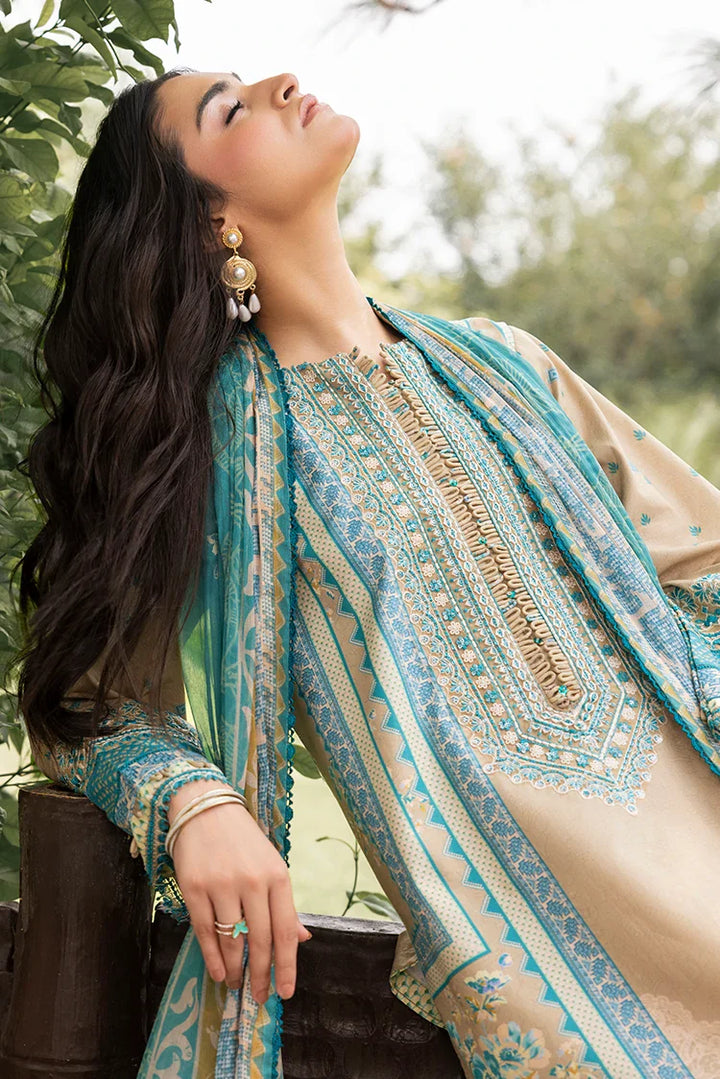 Ellena | Signature Embroidered Collection 25 | A-02 L Beige Lawn