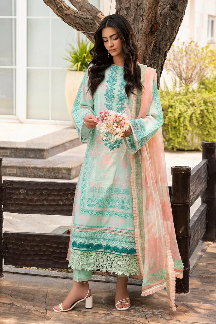 Ellena | Signature Embroidered Collection 25 | A-03 XS Ice Blue Lawn