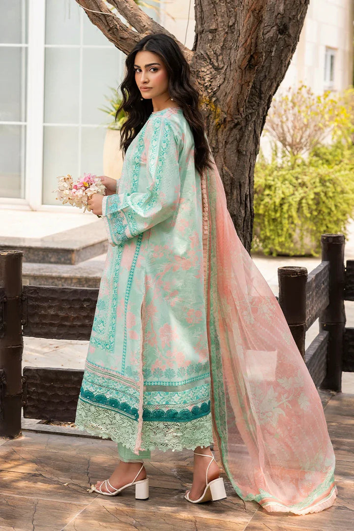 Ellena | Signature Embroidered Collection 25 | A-03 S Ice Blue Lawn