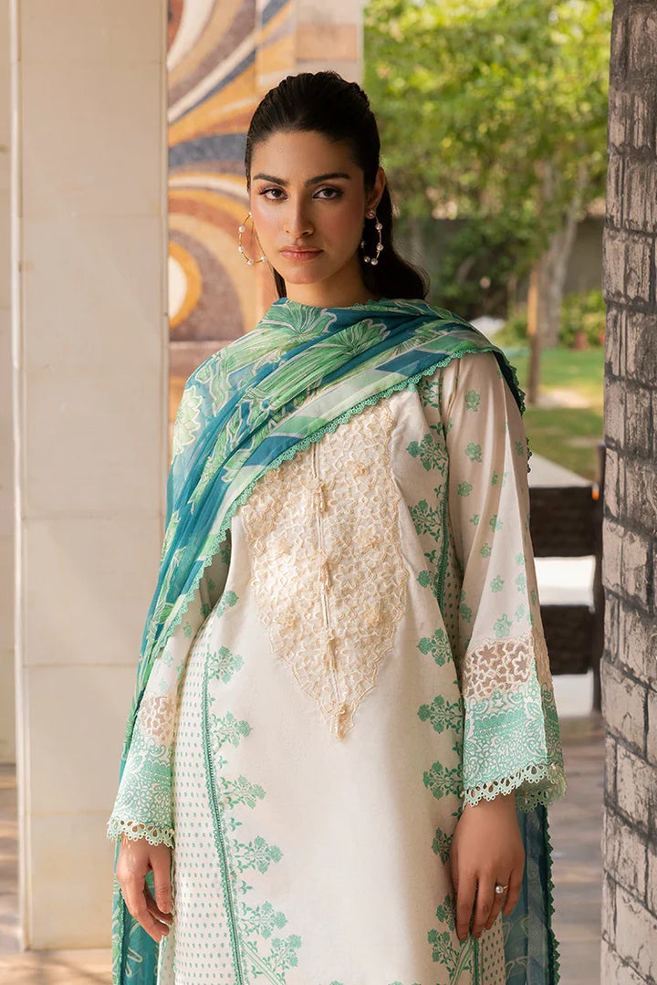 Ellena | Signature Embroidered Collection 25 | A-05 XL Ivory Lawn