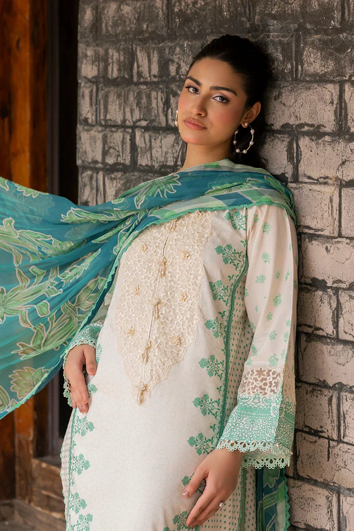 Ellena | Signature Embroidered Collection 25 | A-05 L Ivory Lawn